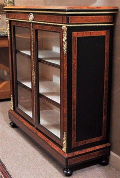 Antique English 19th Century Briarwood and Ebonized Wood Cabinet
