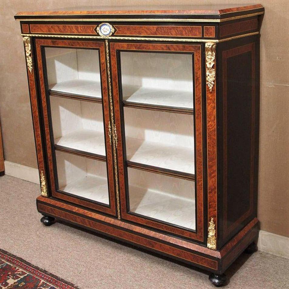 Antique English 19th Century Briarwood and Ebonized Wood Cabinet For Sale 4