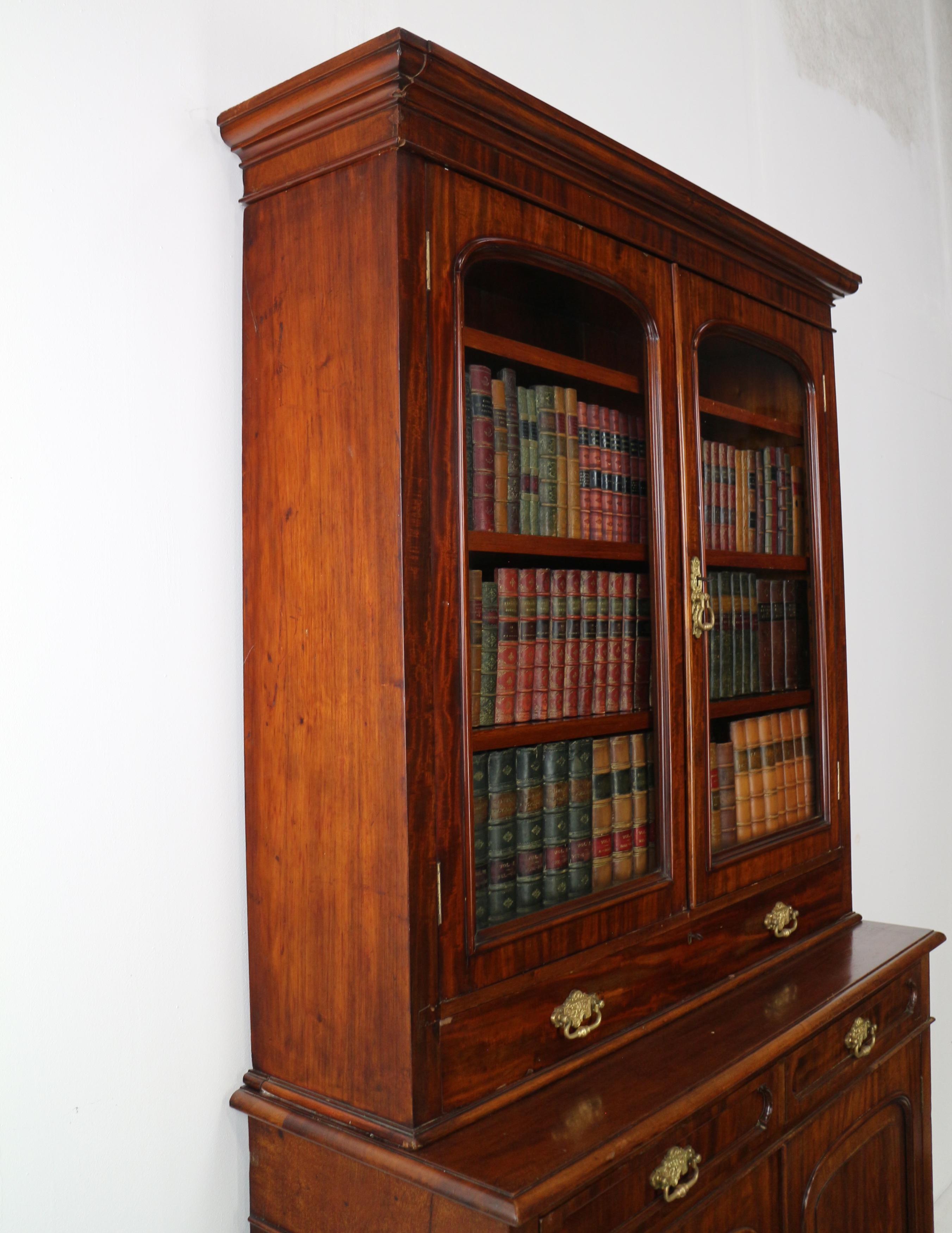 Antico mobile libreria a due ante in mogano inglese del XIX secolo, prima epoca vittoriana in vendita 11