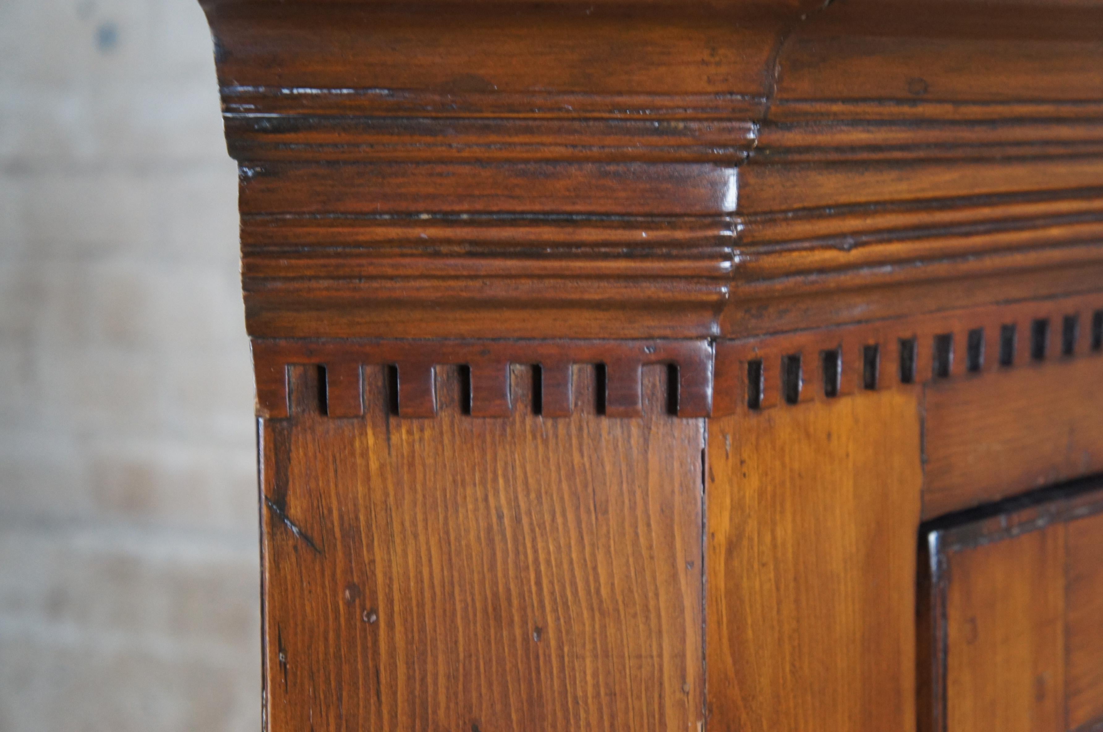 Antique English 19th Century Georgian Pine Hanging Corner Cabinet Cupboard 38