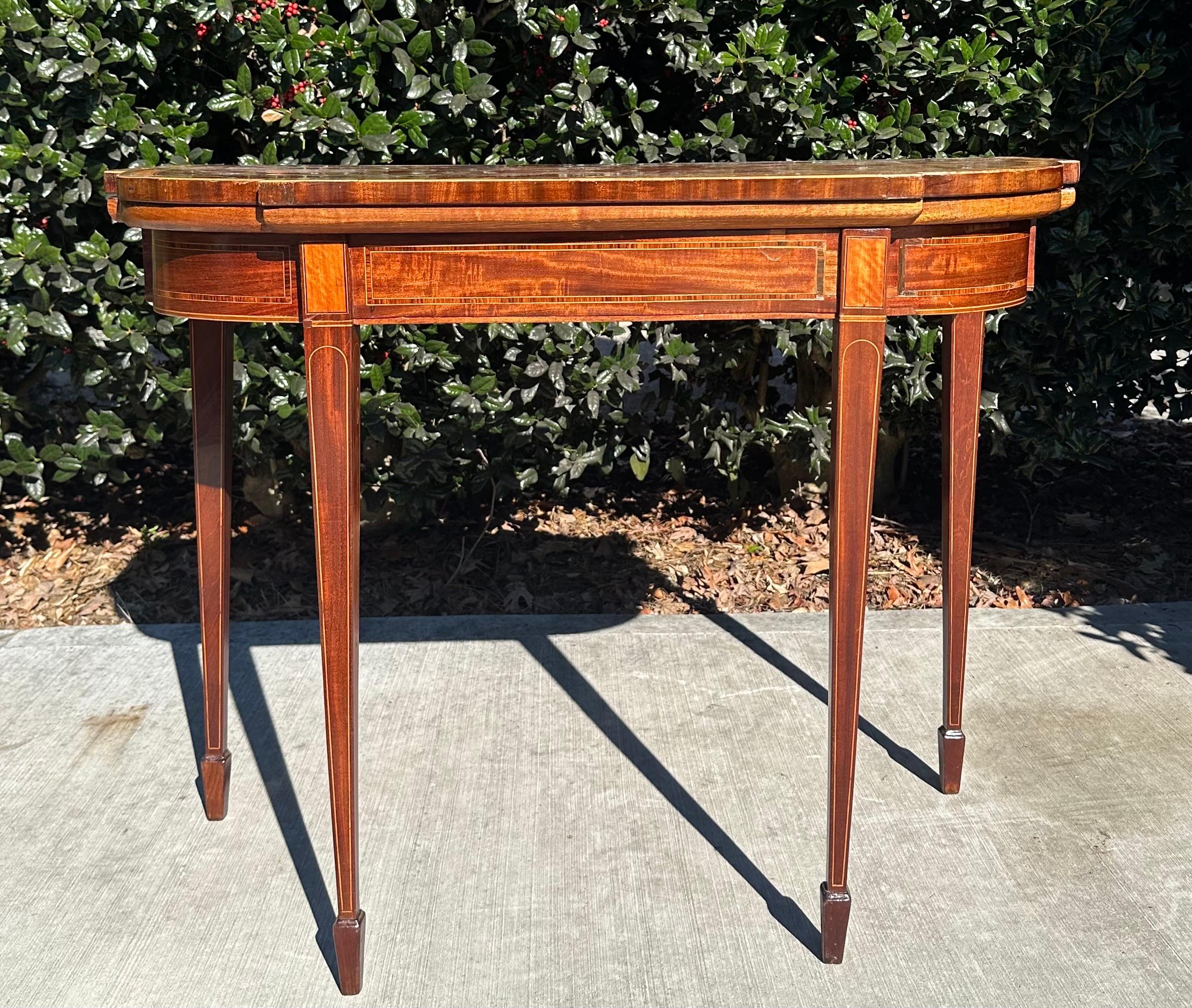 Wood Antique English 19th century Inlay Game Table Mahjong Table Card Table