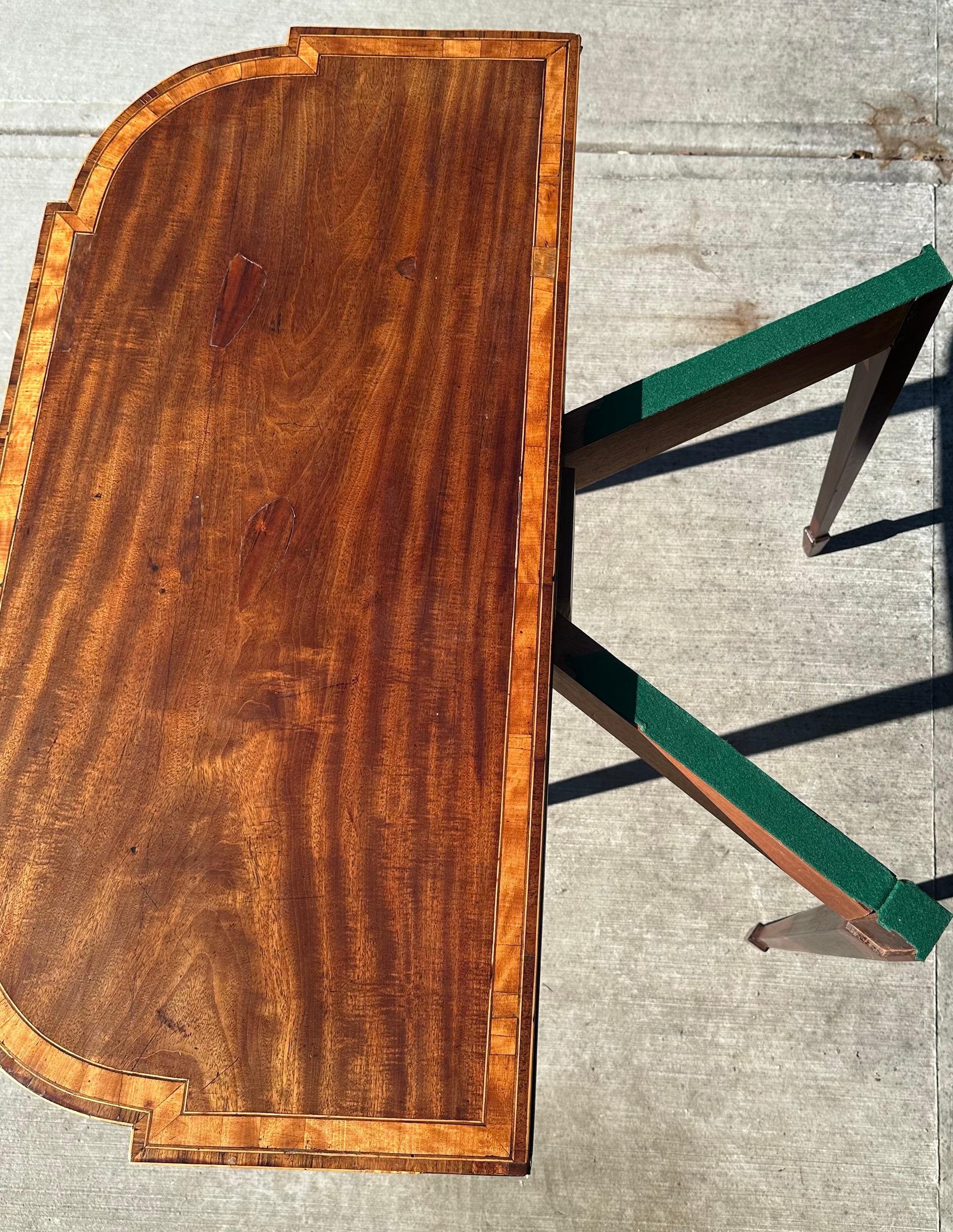 Antique English 19th century Inlay Game Table Mahjong Table Card Table 2