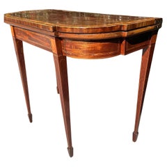 Antique English 19th century Inlay Game Table Mahjong Table Card Table