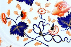 Antique English 19th Century J. Rogers Ironstone Very Large Imari Decor Platter