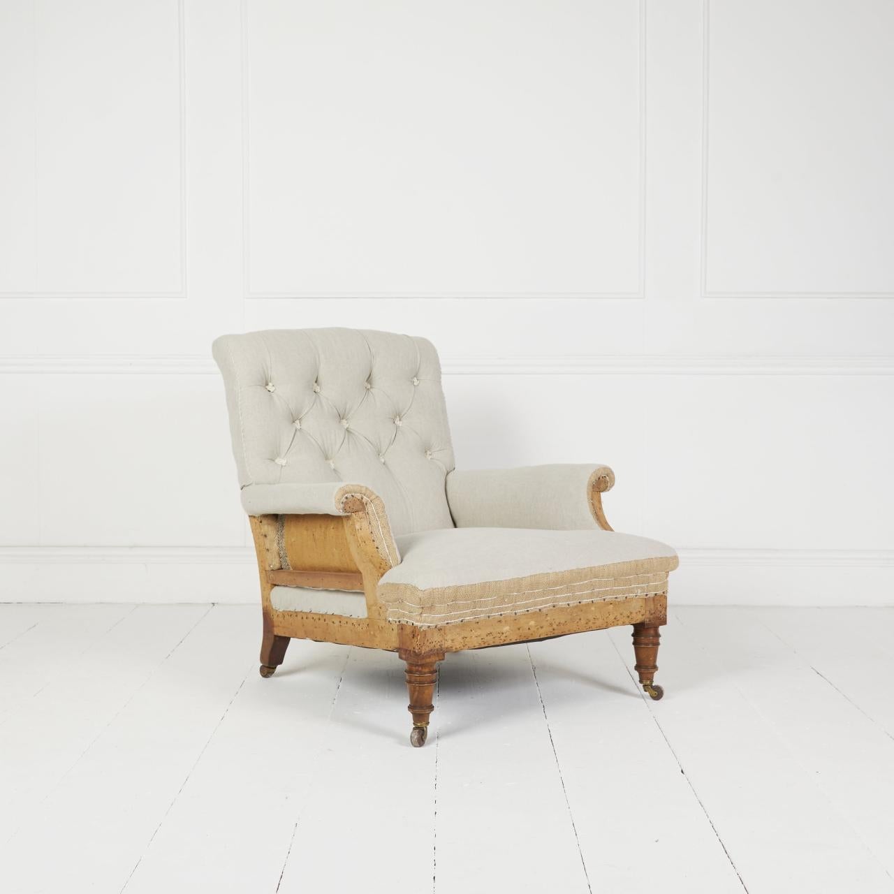 Antique English 19th Century large armchair Inglés en venta