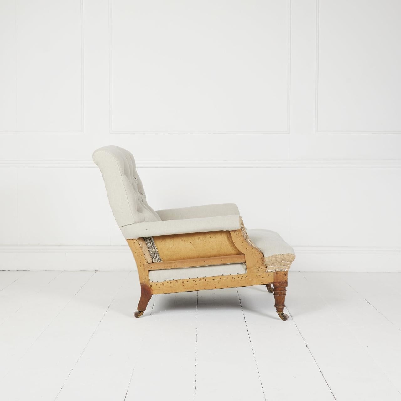 Antique English 19th Century large armchair Pulido en venta