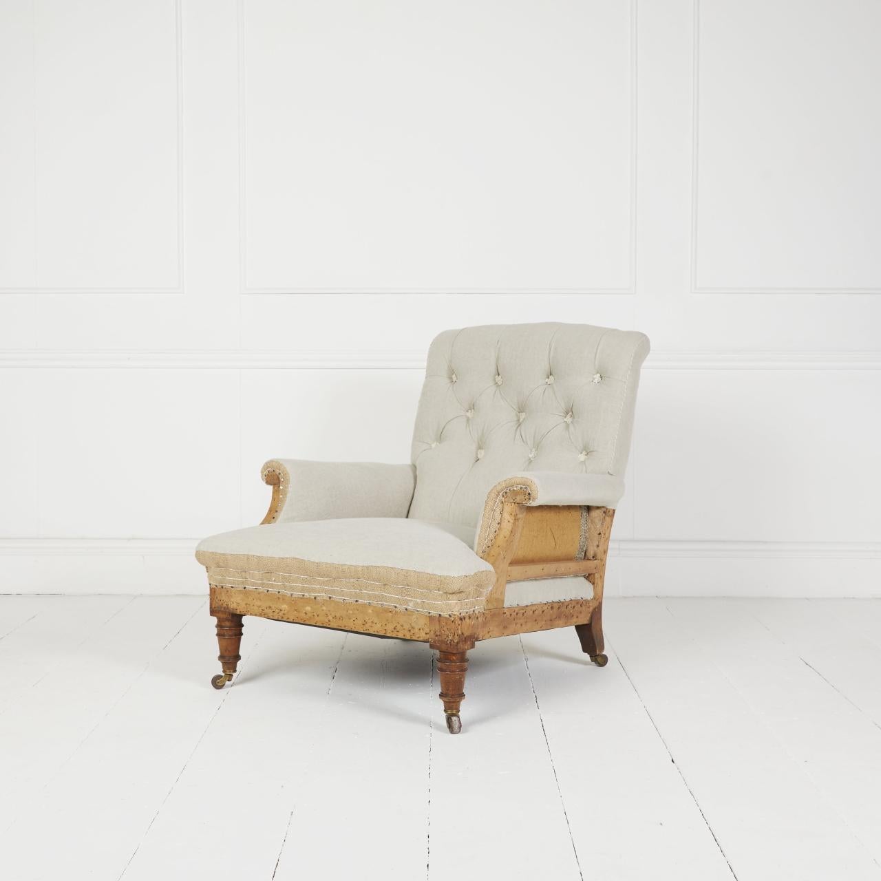 Antique English 19th Century large armchair en venta 2