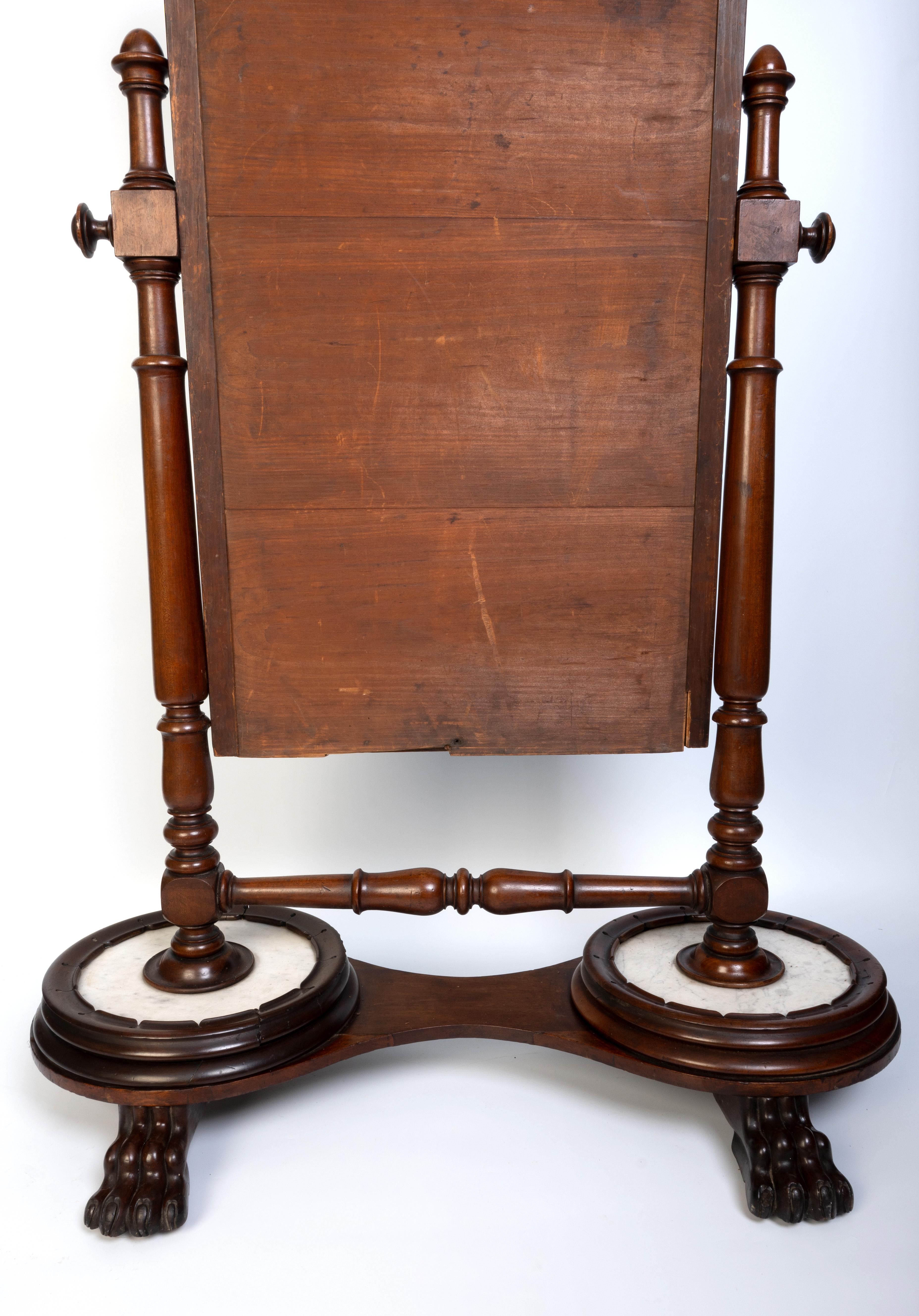Antique Mirror inglese del 19° secolo in mogano a tutta lunghezza in vendita 3