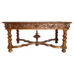 Antique English 19th Century Oak Writing Desk