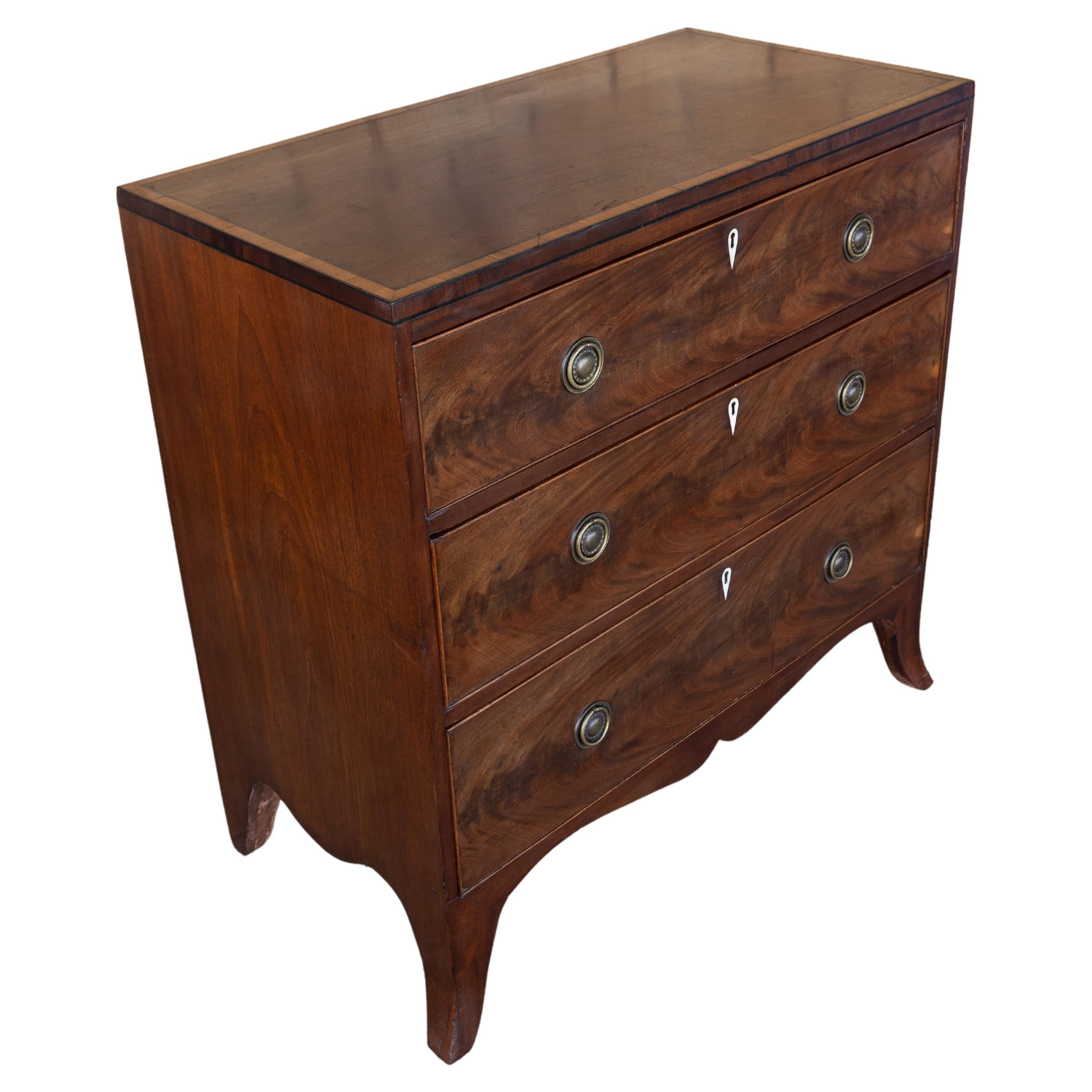 Mahogany Antique English 19th Century Regency Diminutive Chest Of Drawers C.1810 For Sale