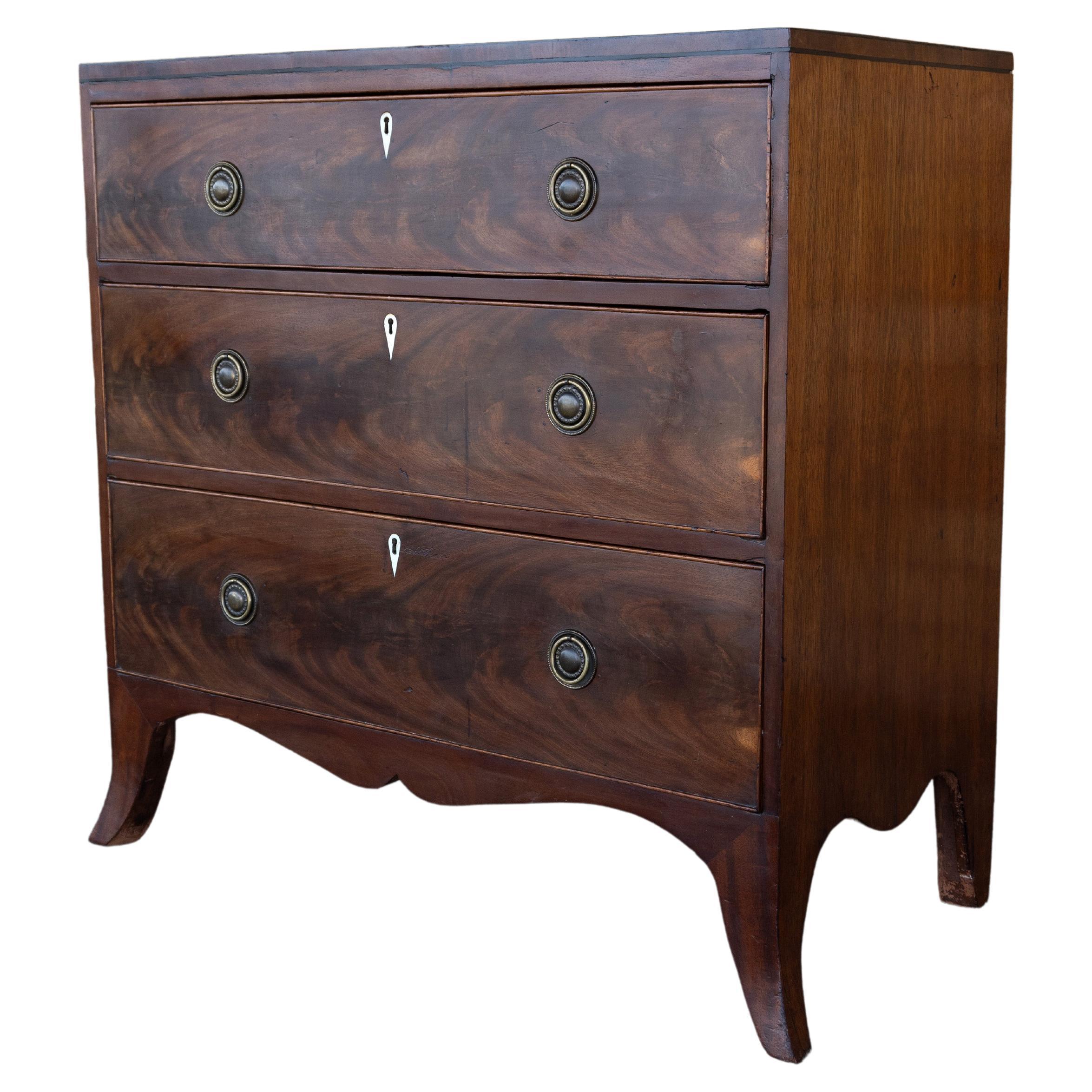 Antique English 19th Century Regency Diminutive Chest Of Drawers C.1810 For Sale
