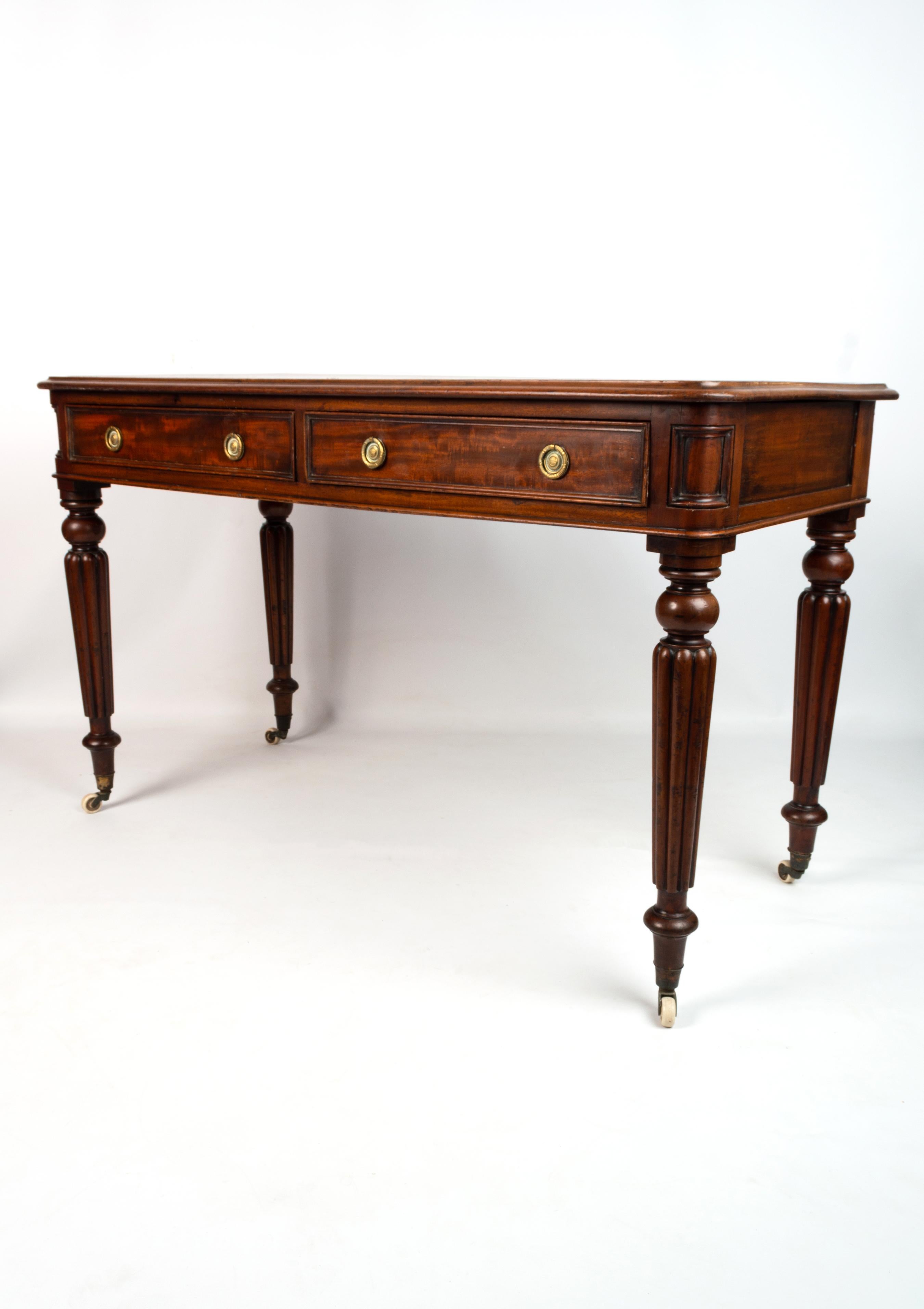 Antique English 19th Century Regency Mahogany Desk Writing Table 5