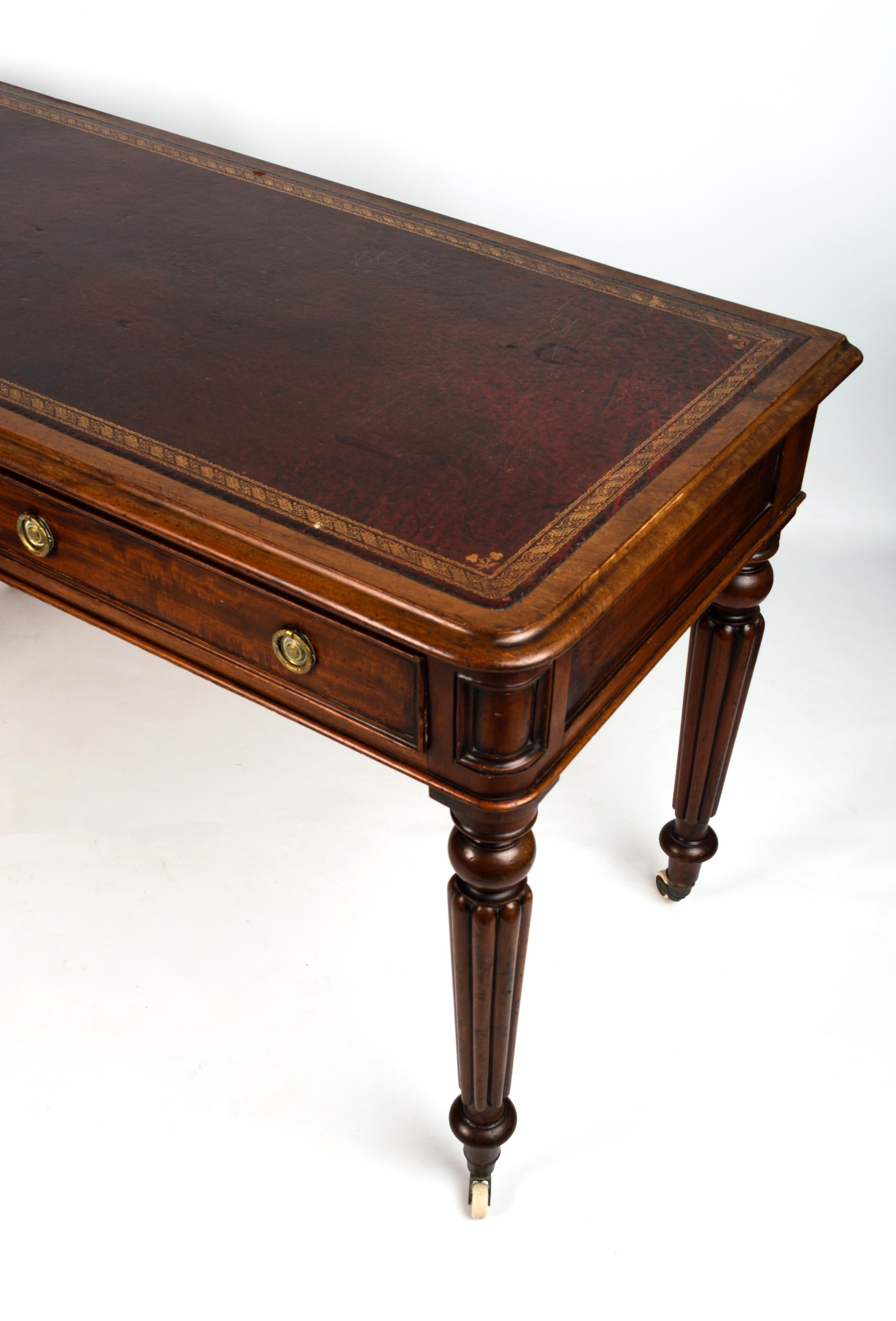 Antique English 19th Century Regency Mahogany Desk Writing Table 6