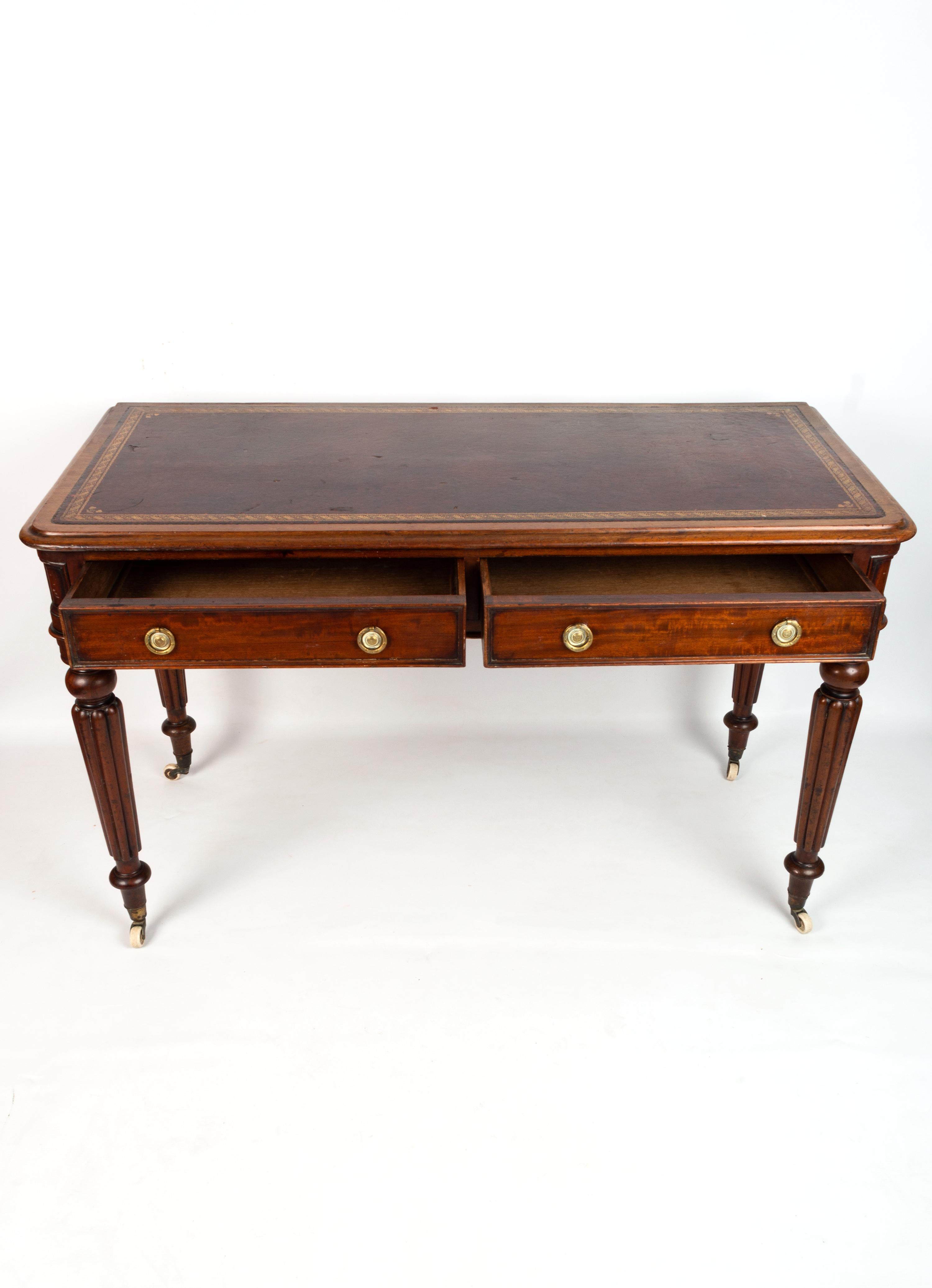 Antique English 19th Century Regency Mahogany Desk Writing Table 8
