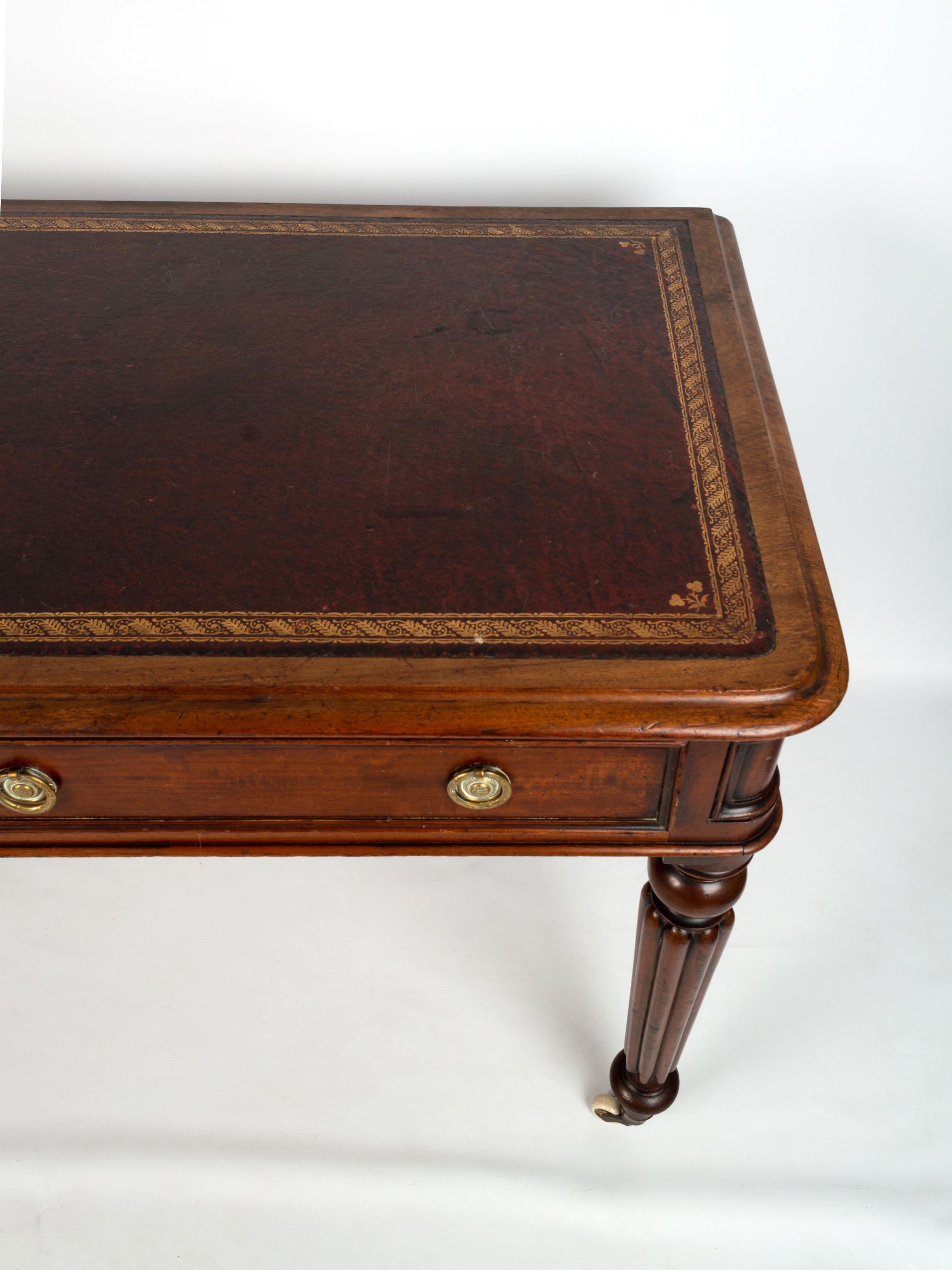 Antique English 19th Century Regency Mahogany Desk Writing Table 1
