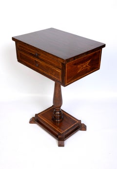 Antique English 19th Century Regency Rosewood Work Table Lamp Table C.1820