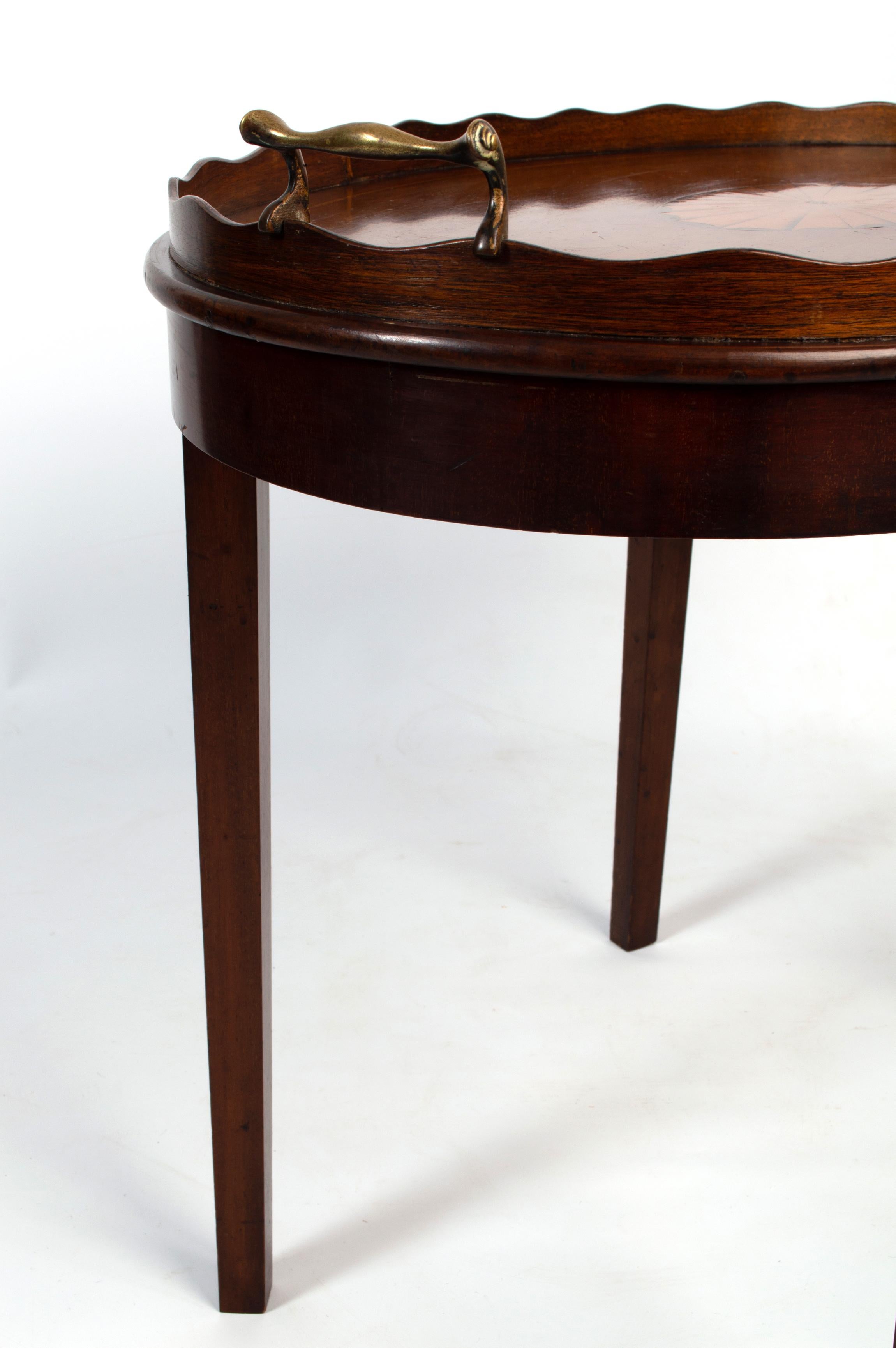 Antique English 19th Century Sheraton Revival Mahogany Tray Table For Sale 1