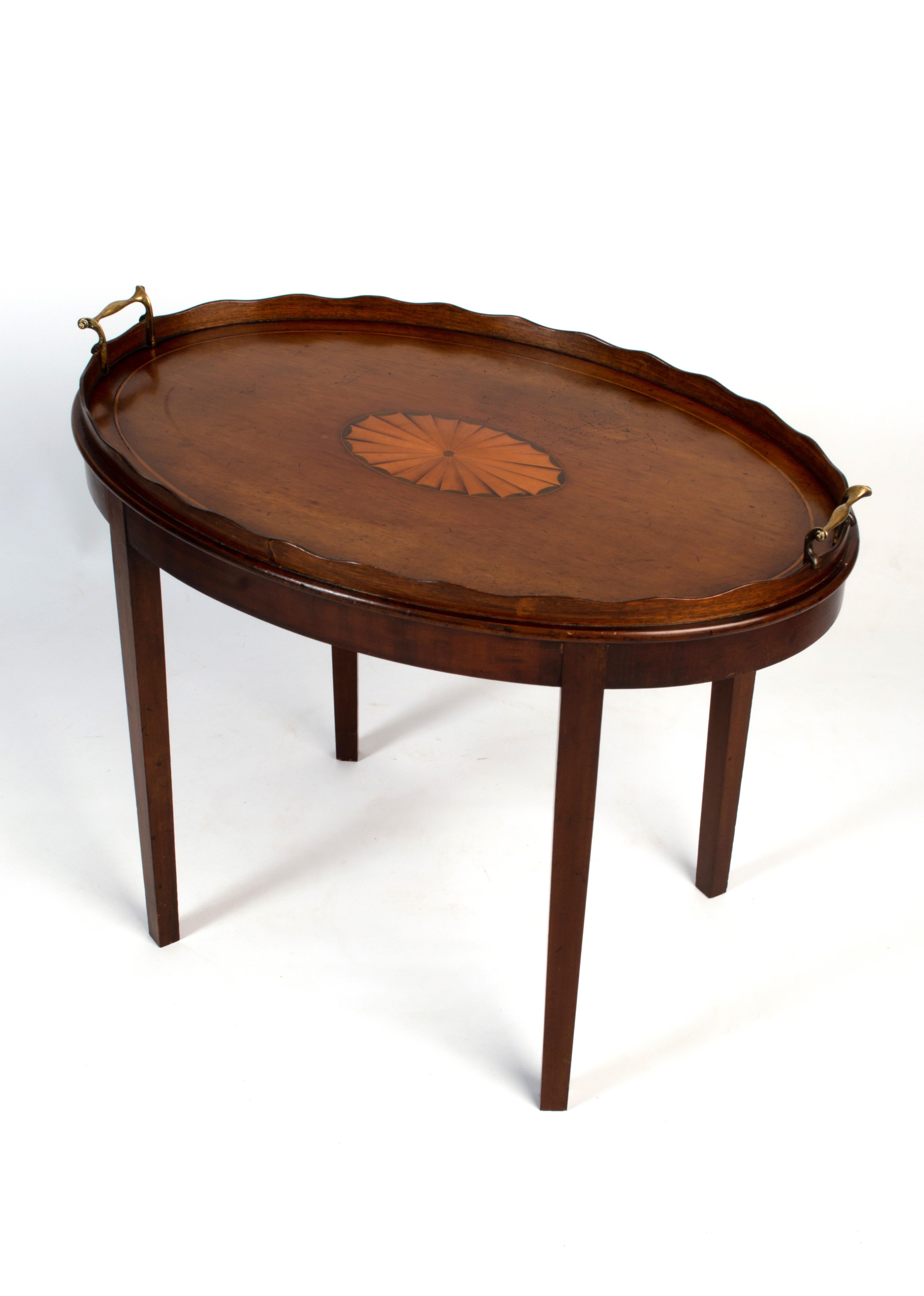 Antique English 19th Century Sheraton Revival Mahogany Tray Table For Sale 3