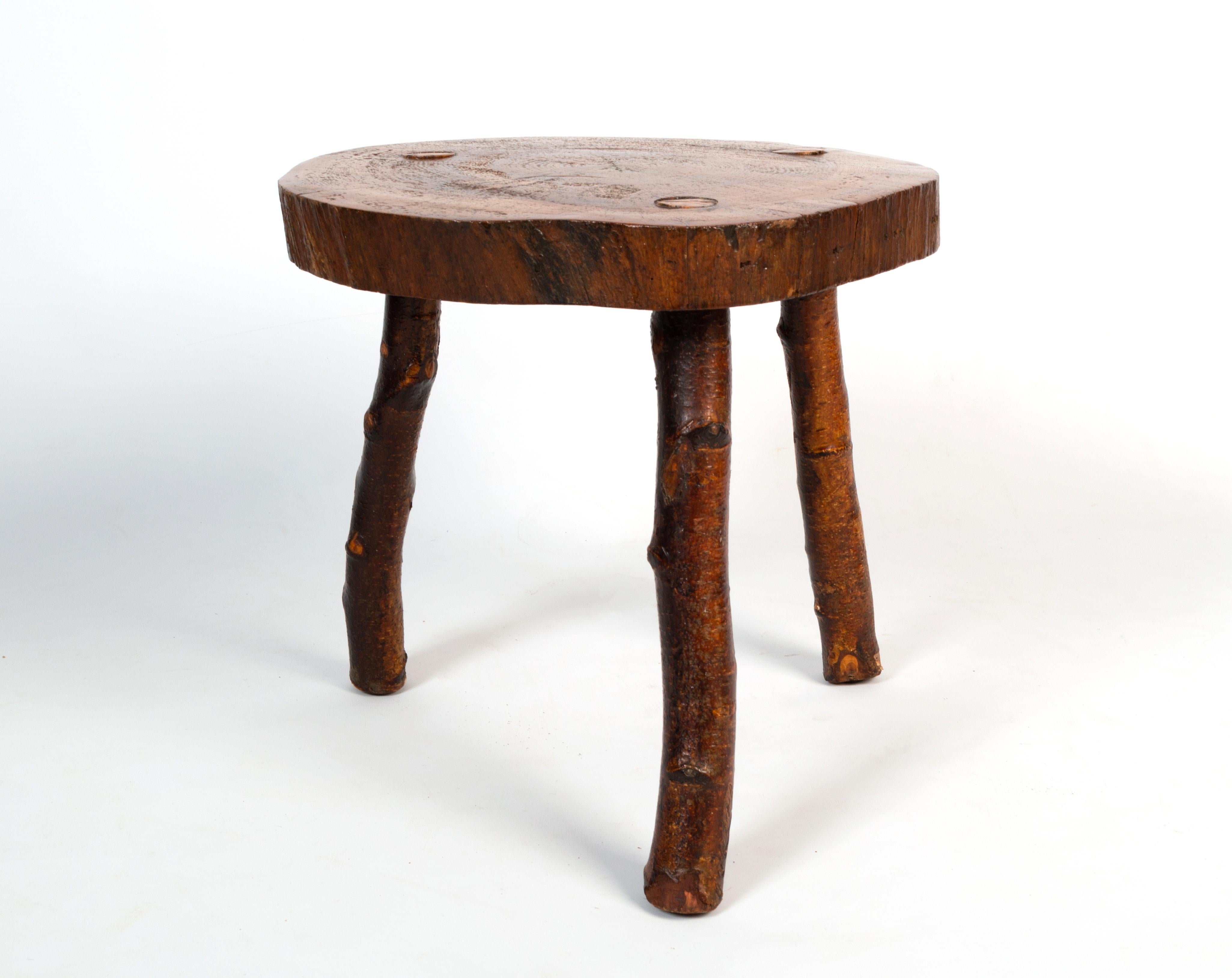 Antique English 19th Century Vernacular Cricket Table Side Table Stool In Good Condition For Sale In London, GB
