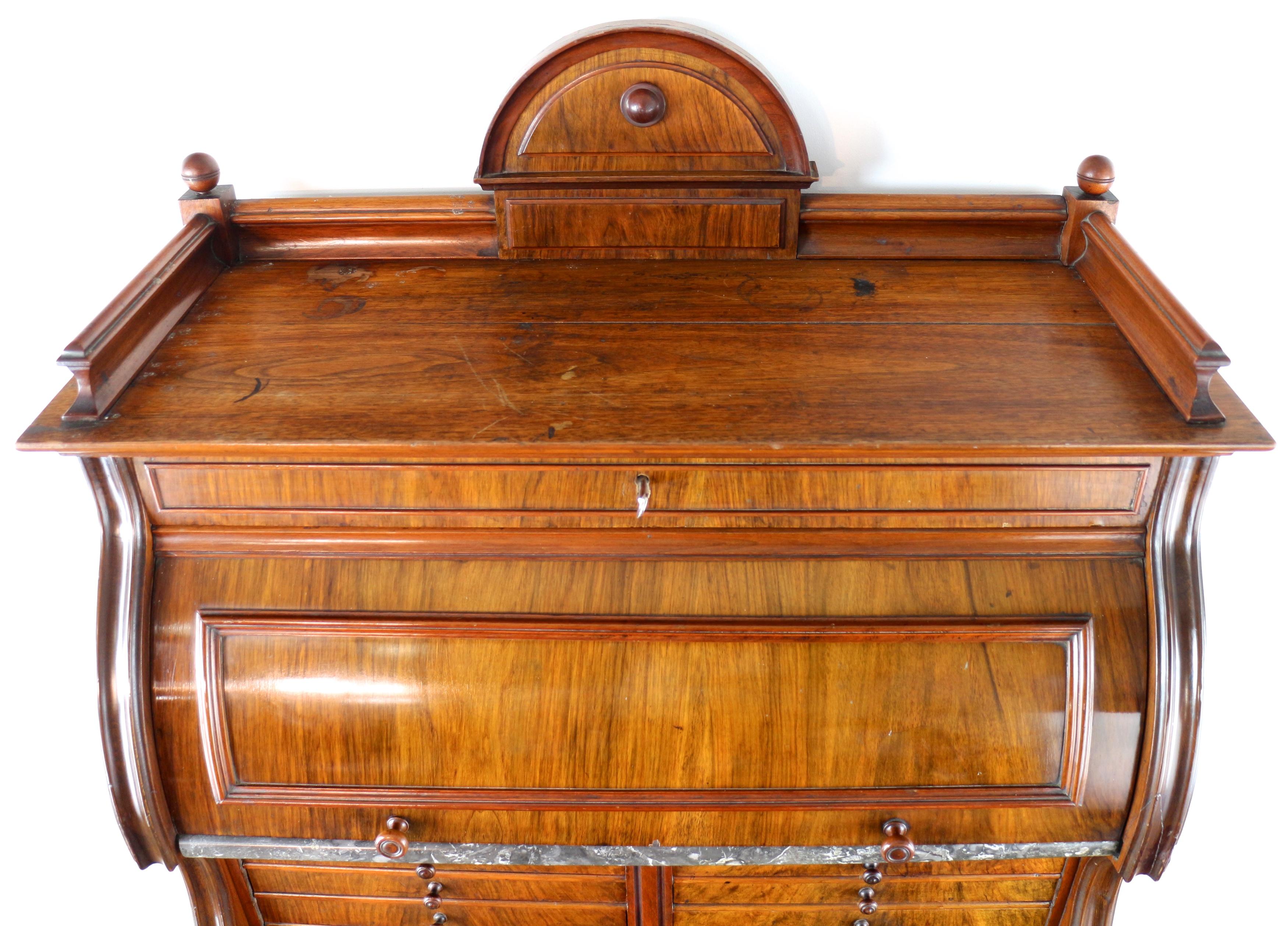 Antique English 19th Century Victorian Burr Walnut Dentist's Collector's Cabinet For Sale 8