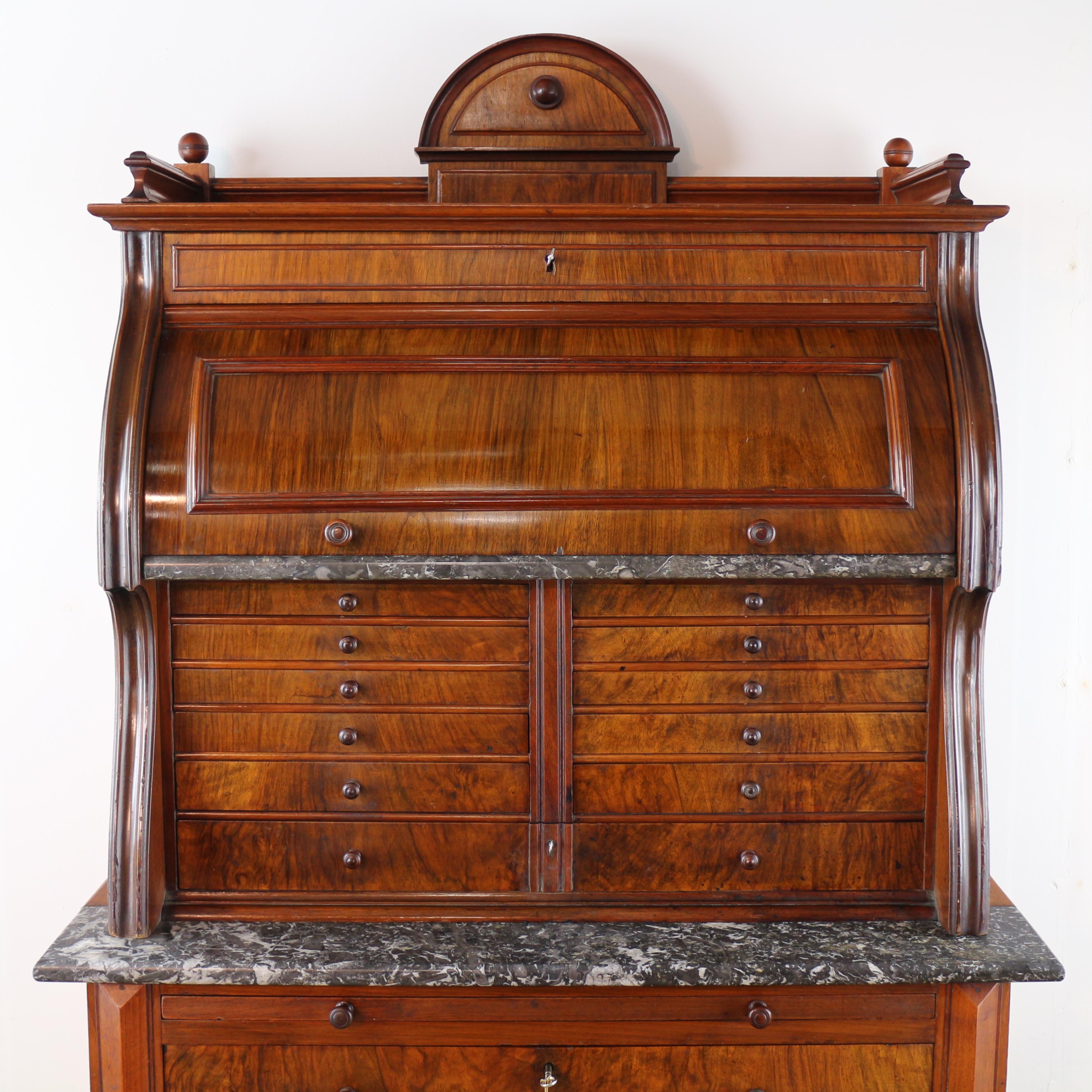 Victorien Ancienne armoire de collection victorienne anglaise du 19ème siècle en ronce de noyer pourothicien en vente