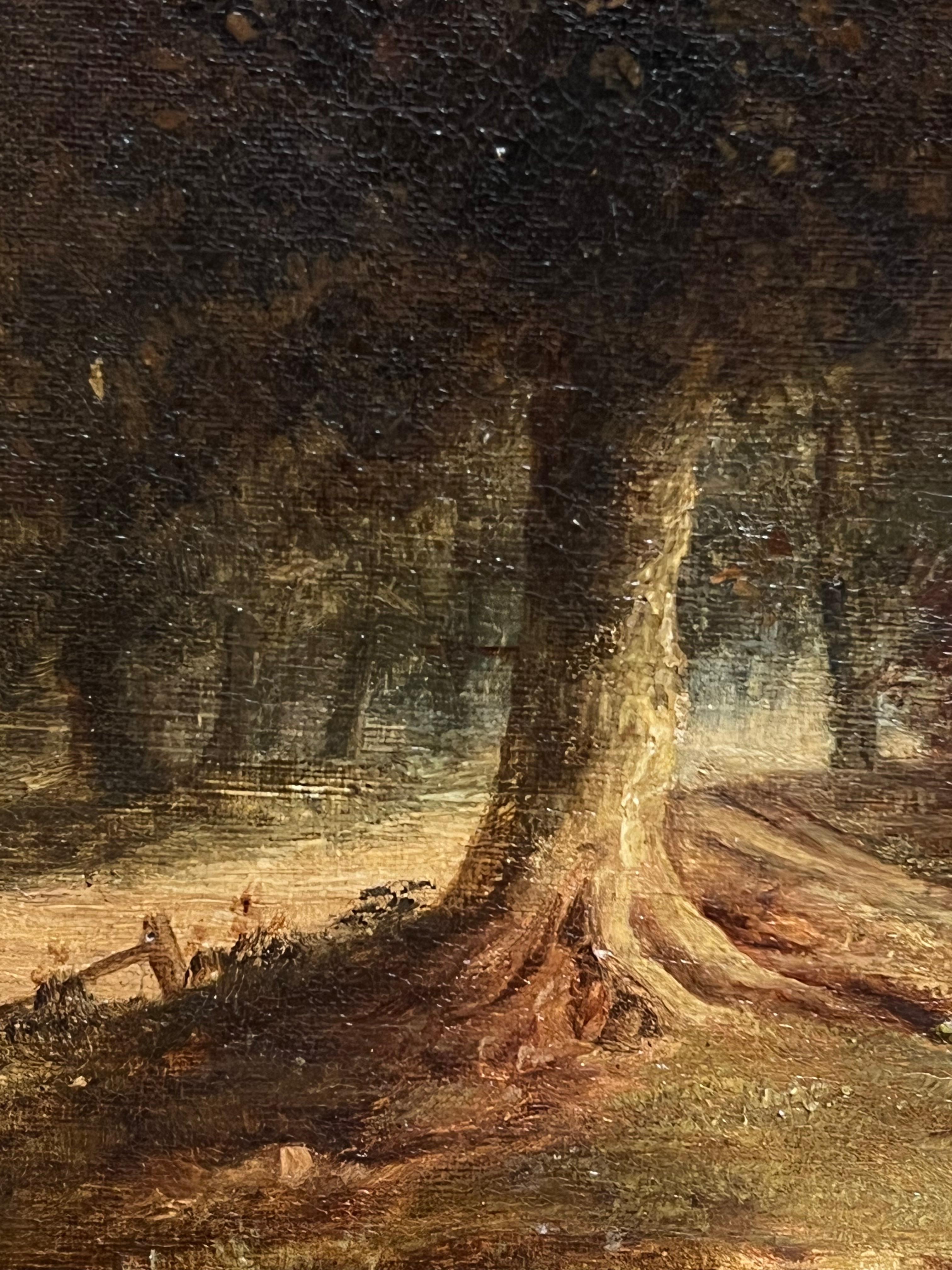 Paisaje pastoral con figura y ganado
English School, mediados del siglo XIX
firmado en la esquina inferior delantera
óleo sobre lienzo, enmarcado
Enmarcado: 18 x 24,5 pulgadas
Lienzo: 14 x 21 pulgadas
Procedencia: colección privada,