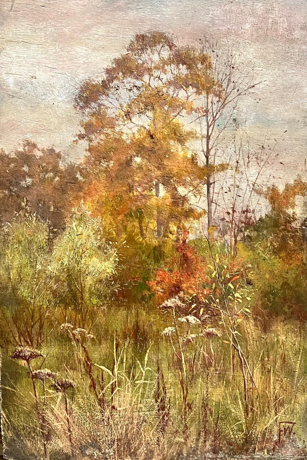 Antique Signed Victorian English Oil Autumn Woodland Landscape - Painting by Antique English 