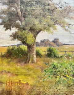 Antique Victorian English Oil Empty Under The Grand Tree Landscape