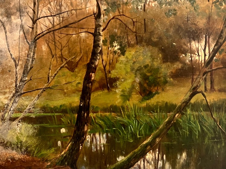 Western Victorian Rivers Antique English - Antique Victorian English Oil Painting - Woodland ...