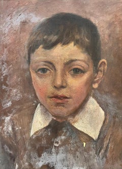 Antikes viktorianisches englisches Ölporträt eines jungen Jungen