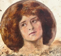 Antique Victorian English Oil Posed Lady Portrait