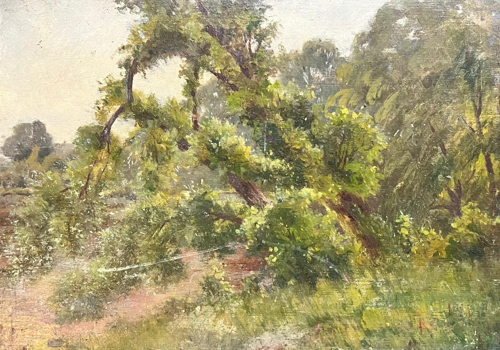 Antique English  Landscape Painting - Antique Victorian English Tree Falling Down Landscape