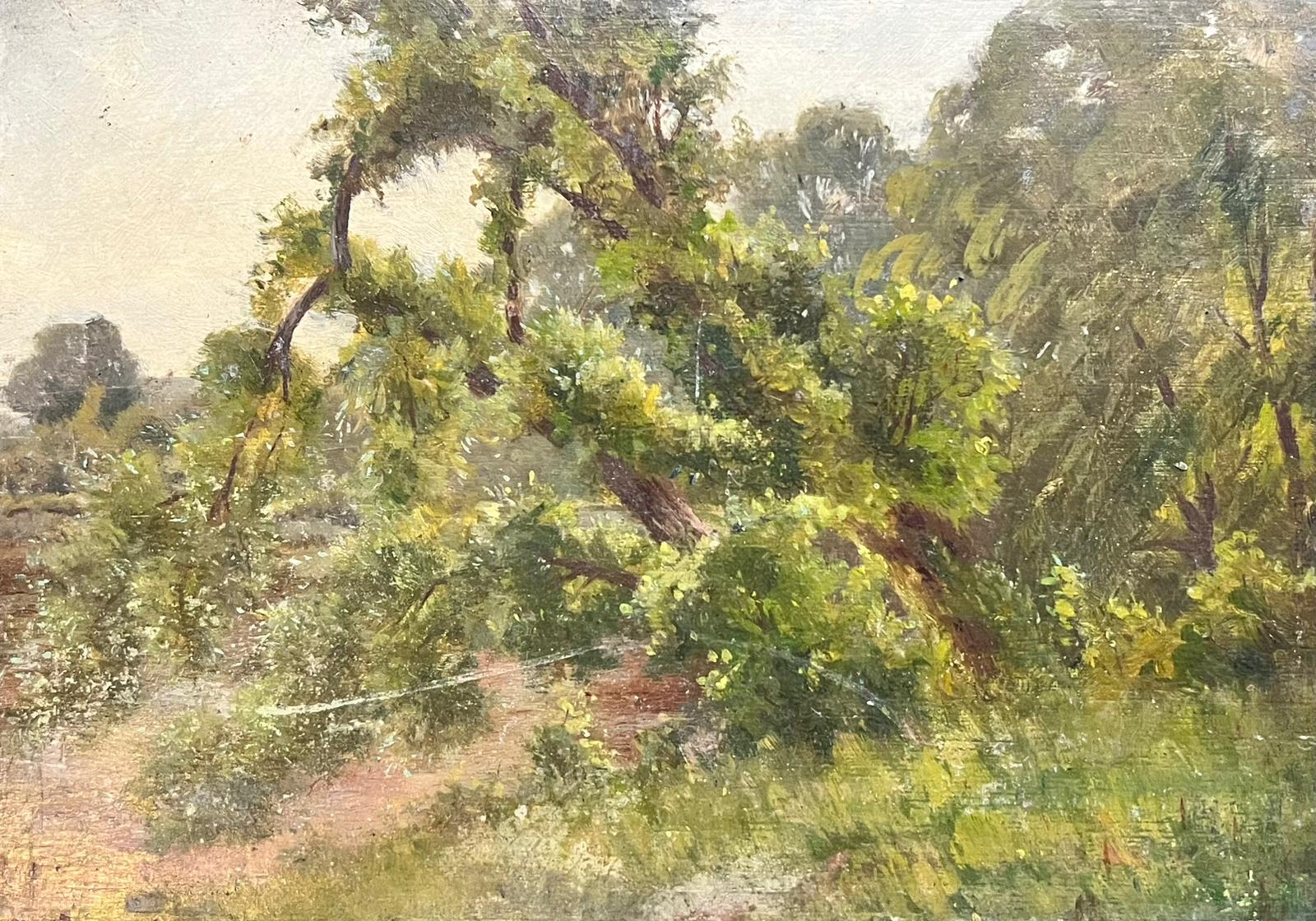 Landscape Painting di Antique English  - Antico albero inglese vittoriano che cade paesaggio