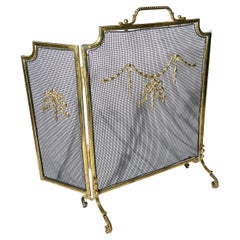 Antique English 3 part Brass Fire-Screen, Circa 1900-1910.