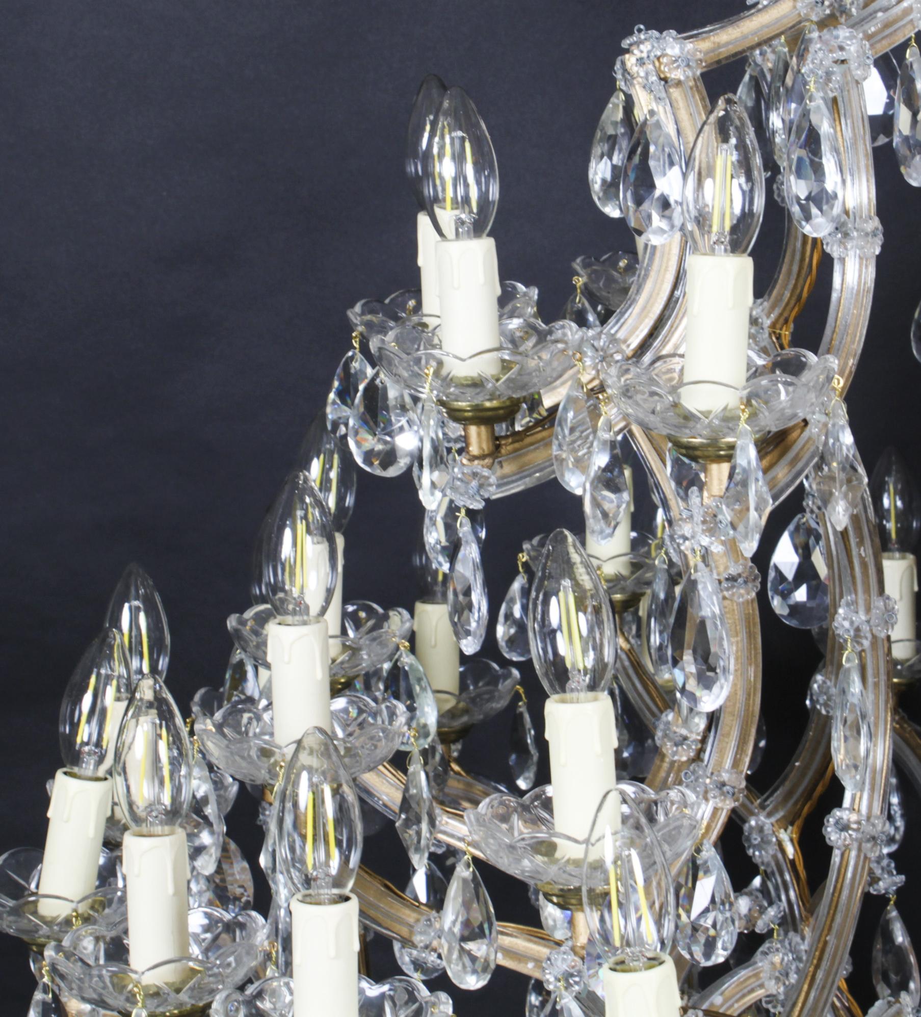 Antique English 41 Light Ballroom Crystal Chandelier 1920s For Sale 3