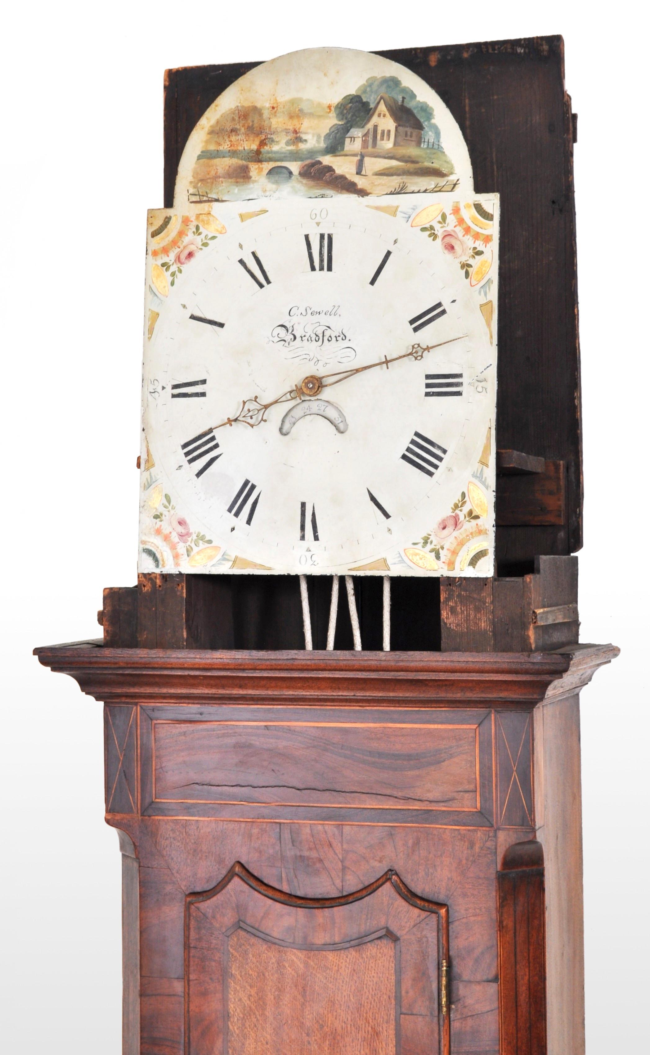 Early 19th Century Antique English 8Day Georgian Longcase/Grandfather Clock C. Sewell Bradford 1820