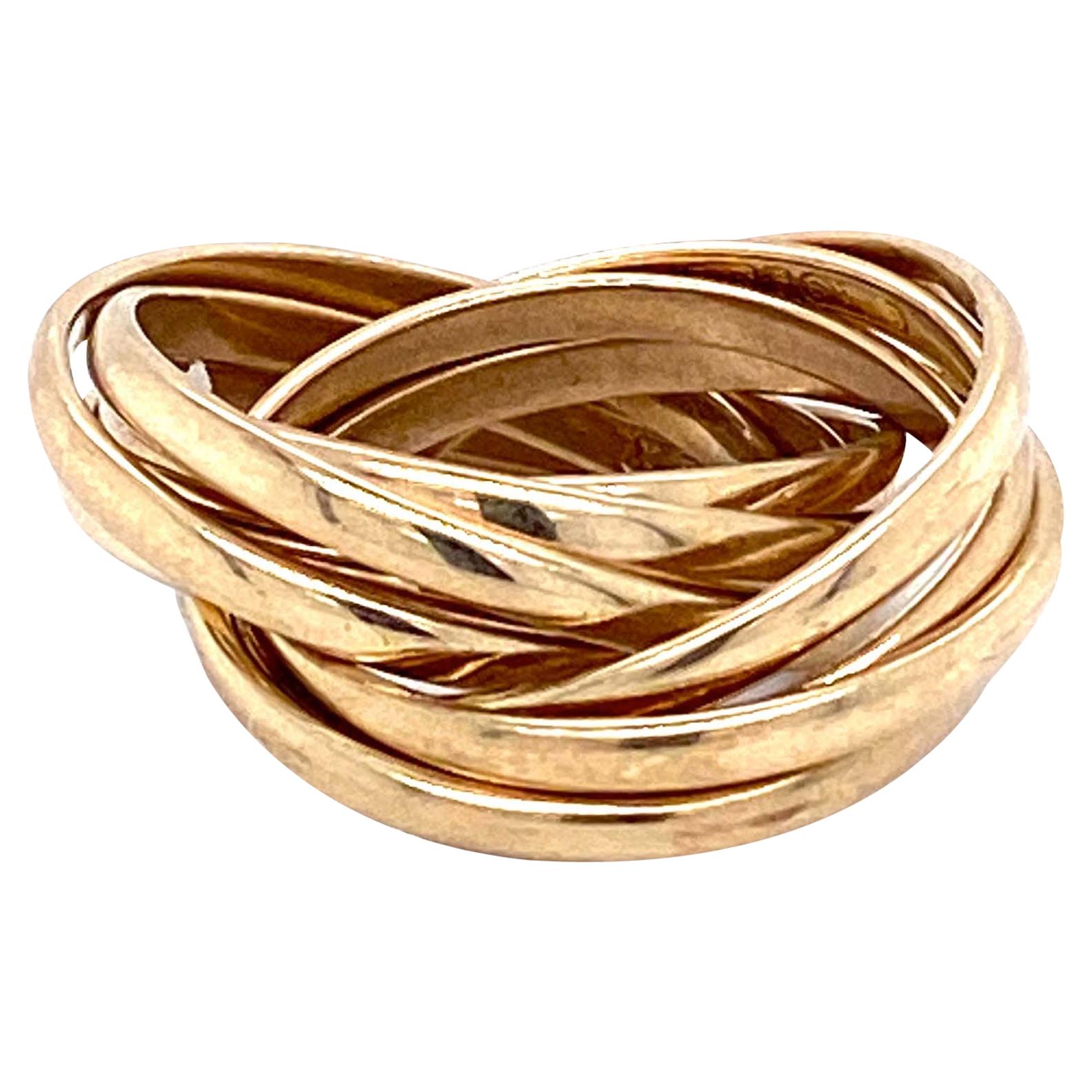 English 9 Karat Gold Multiple Bands Ring