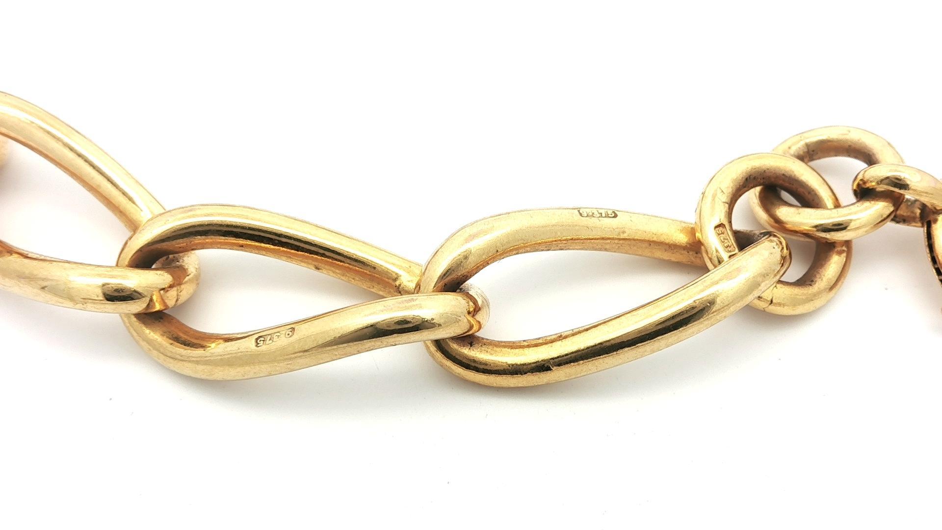 Collier anglais ancien en or 9ct avec chaîne ovale ouverte de 20