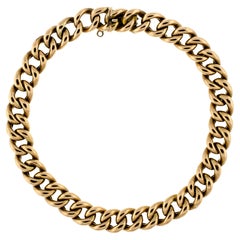 Antique English 9ct Yellow Gold Curblink Bracelet