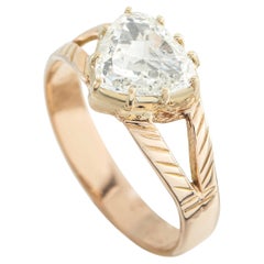 Bague anglaise ancienne en or rose 9K avec 1,21ct de diamant MF37-05178265