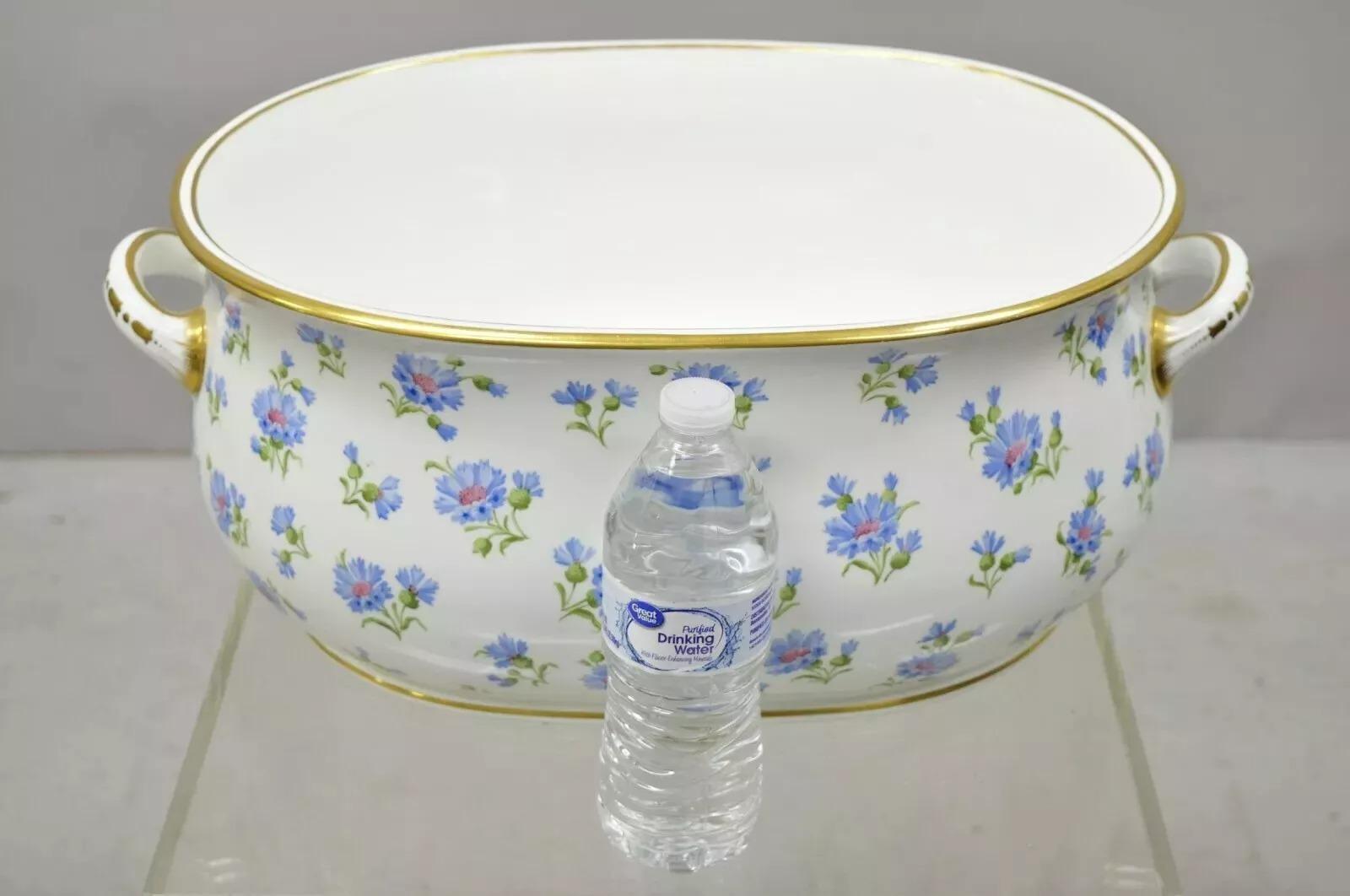 Antique English A.B. Daniell and Son Blue Flower 20
