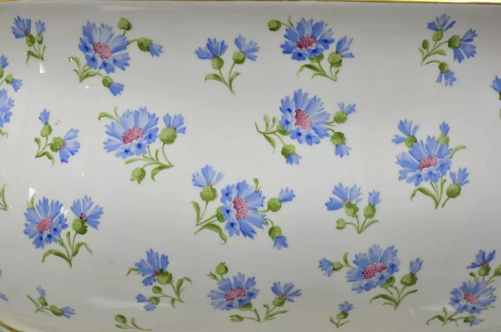 Victorian Antique English A.B. Daniell and Son Blue Flower 20