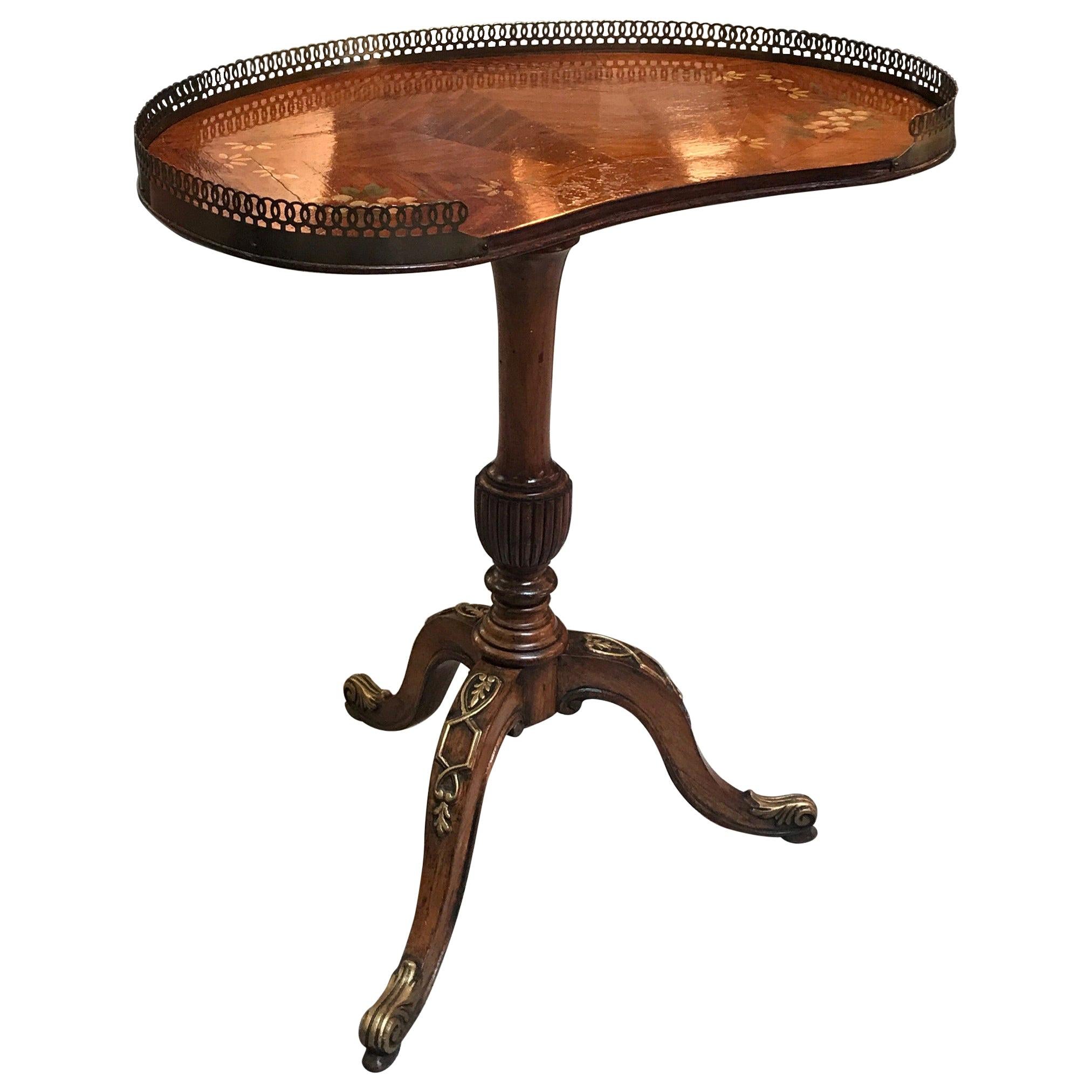 Antique English Adam Style Carved Drinks Table