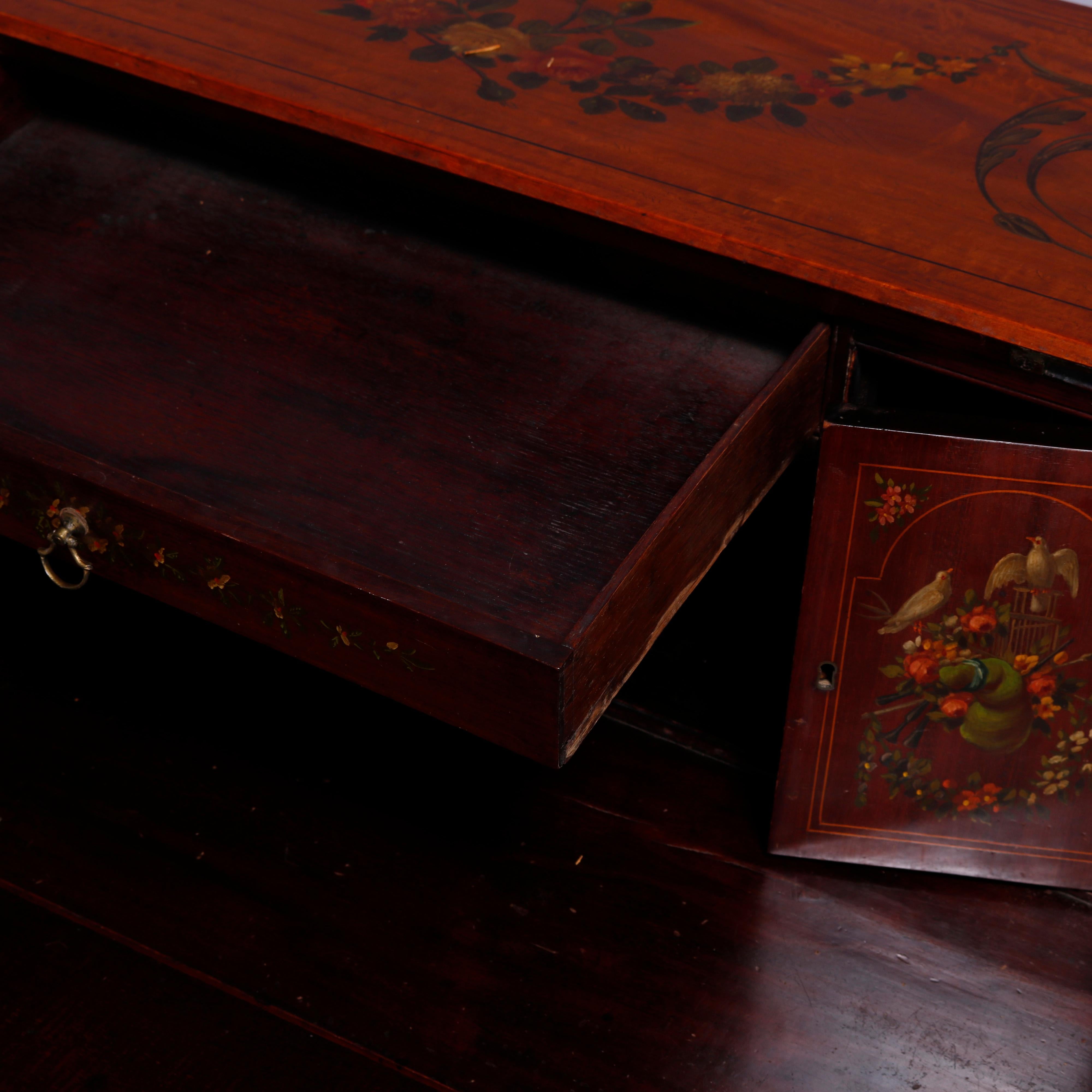 Antique English Adams Decorated Satinwood Drop-Front Desk, 18th-19th C 5