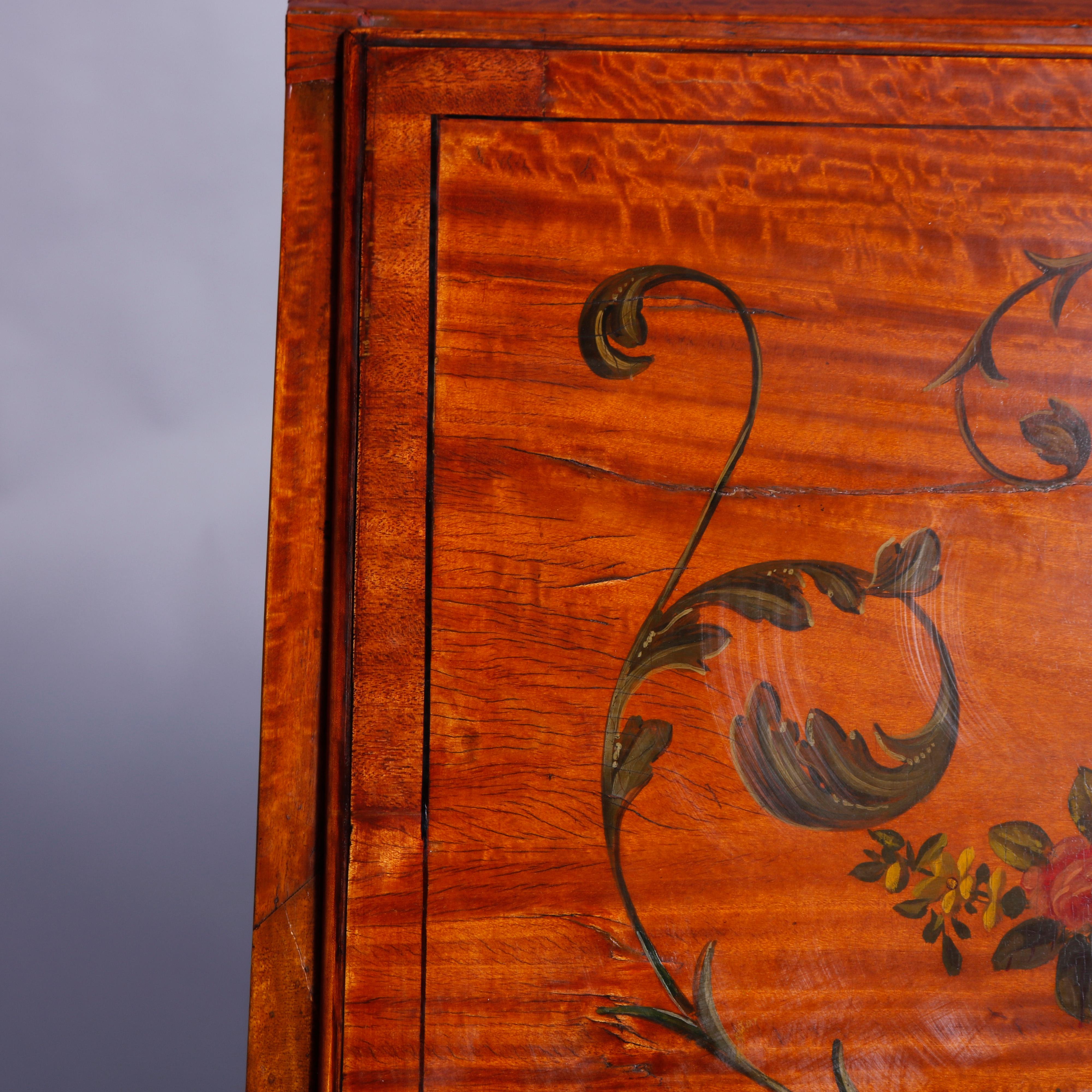 Antique English Adams Decorated Satinwood Drop-Front Desk, 18th-19th C 9