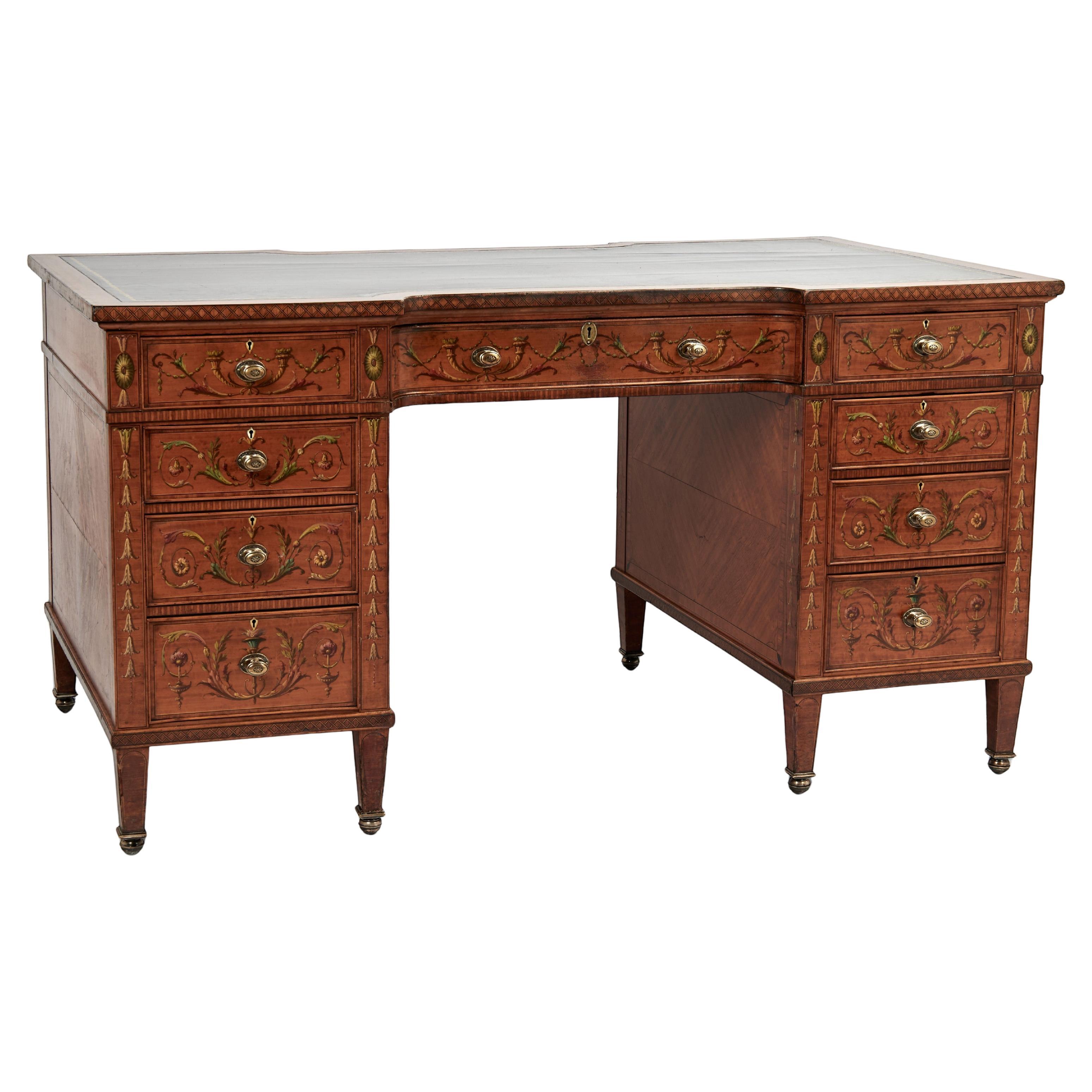 Bureau ancien en cuir de style Adams