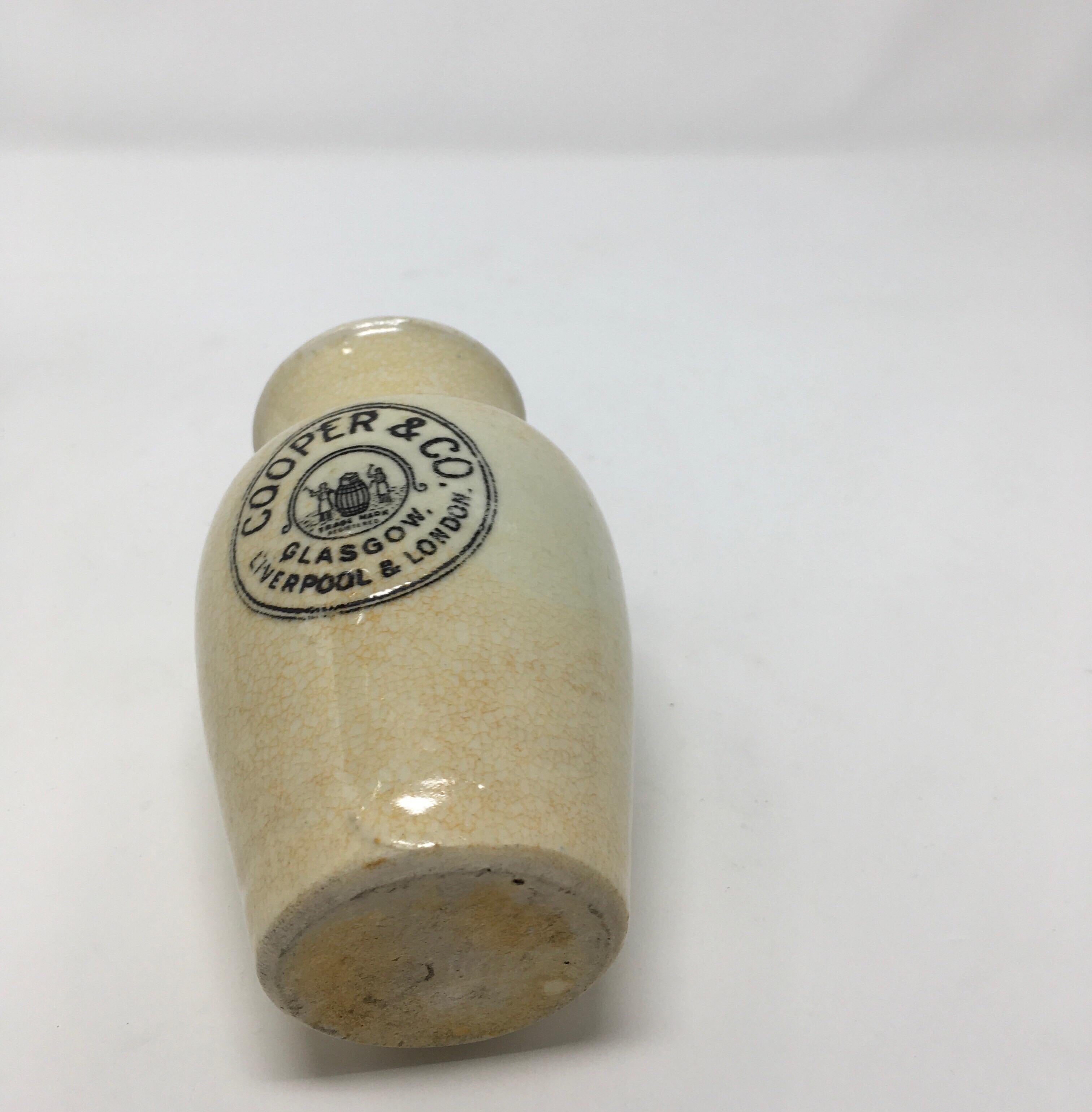 Antique English Advertising Cream Pot, Cooper & Co. Glasgow, Liverpool & London 1