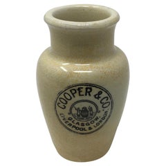 Antique English Advertising Cream Pot, Cooper & Co. Glasgow, Liverpool & London