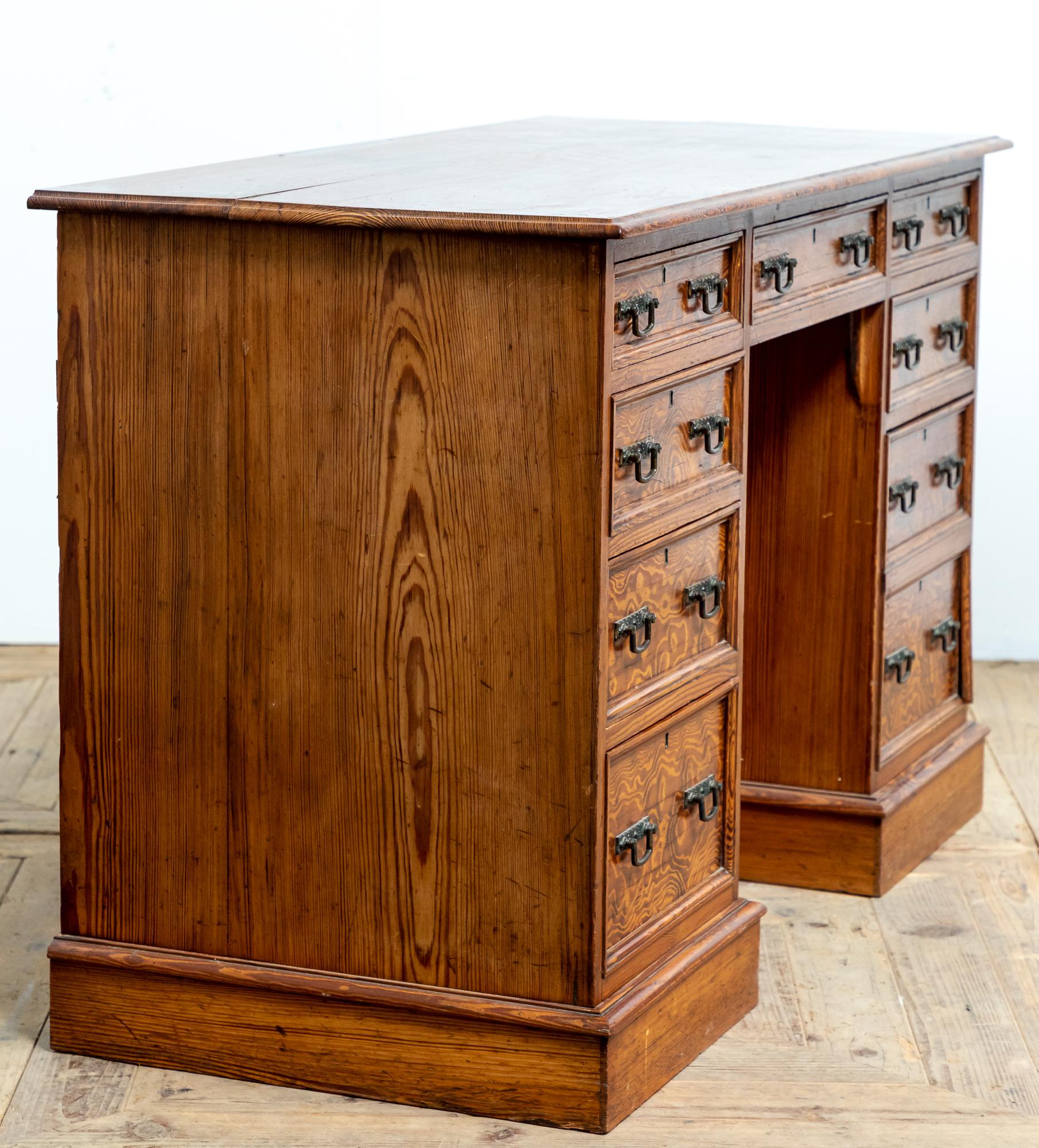 Antique English Aesthetic Movement 19th Century Oregon Pine Desk For Sale 5
