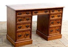 Antique English Aesthetic Movement 19th Century Oregon Pine Desk